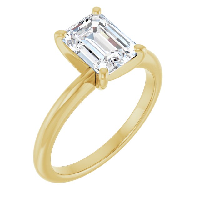 Anillo de Compromiso Esmeralda Lab. 2.06 CT. Oro Amarillo 14K