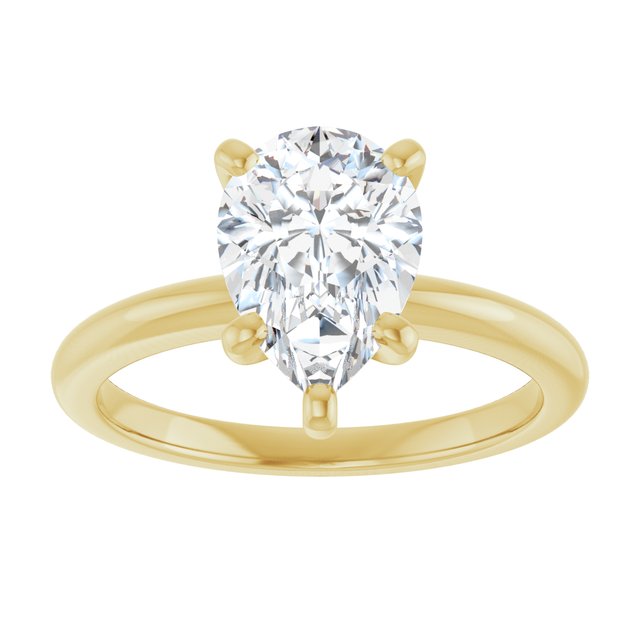 Anillo de Compromiso Pera Lab. 2.05 CT. Oro Amarillo 14K