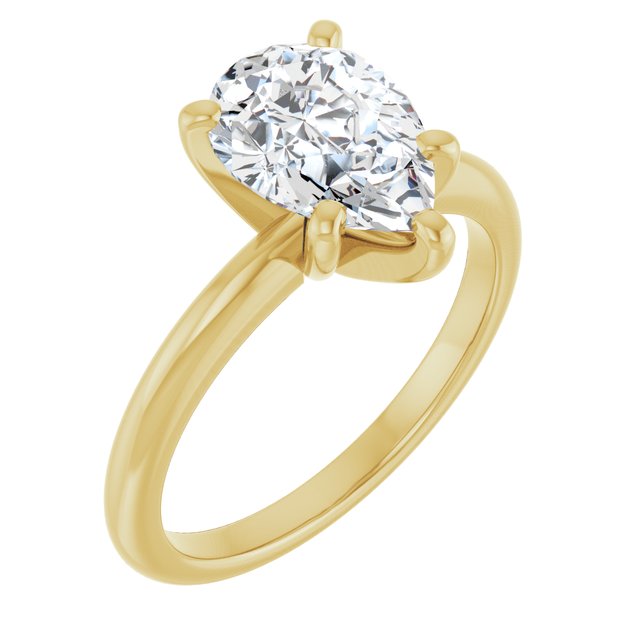 Anillo de Compromiso Pera Lab. 2.05 CT. Oro Amarillo 14K