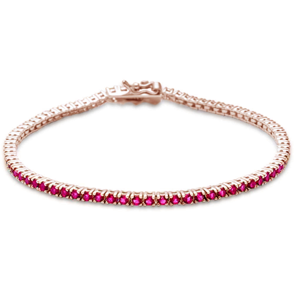 Pulsera Rubí en Oro Rosado en 14K 1.7 CT