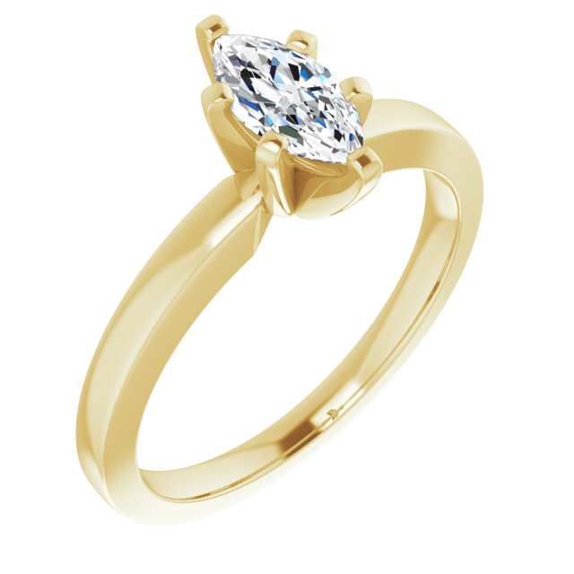 Anillo de Compromiso Marquise Lab. 0.52 CT. Oro Amarillo 14K