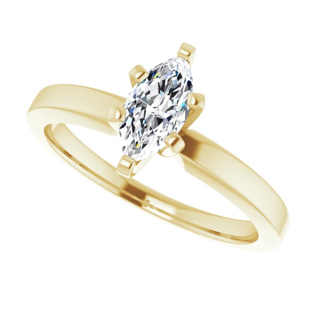 Anillo de Compromiso Marquise  0.52 CT. Oro Amarillo 14K