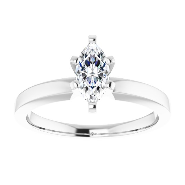 Anillo de Compromiso Marquise  0.52 CT. Oro Blanco 14K