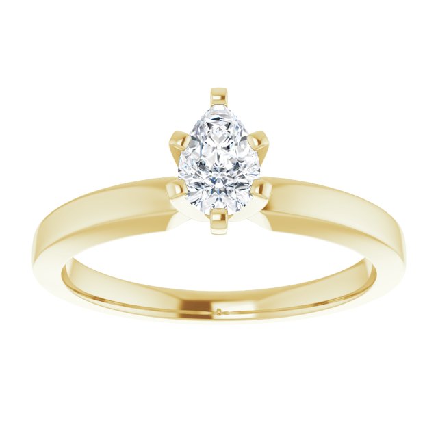 Anillo de Compromiso Pera Lab. 0.50 CT. Oro Amarillo 14K