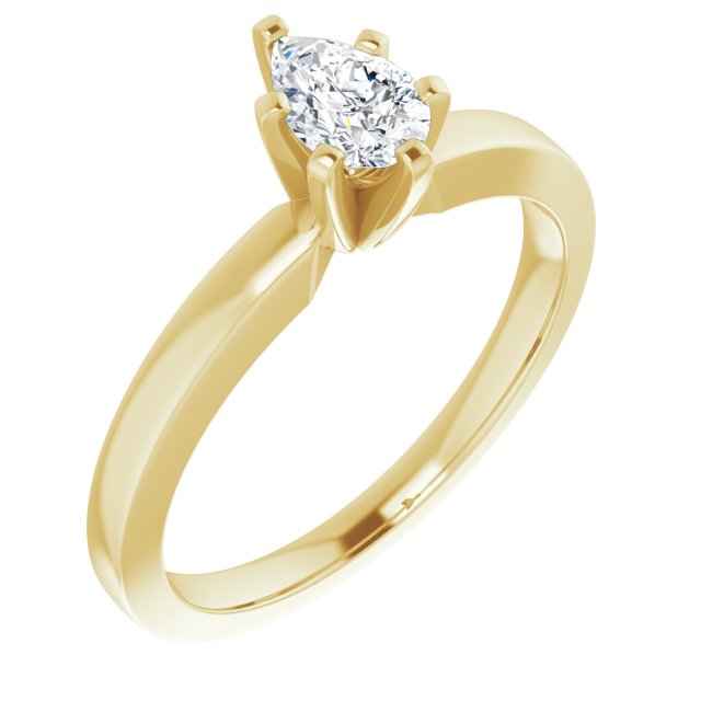 Anillo de Compromiso Pera Lab. 0.50 CT. Oro Amarillo 14K