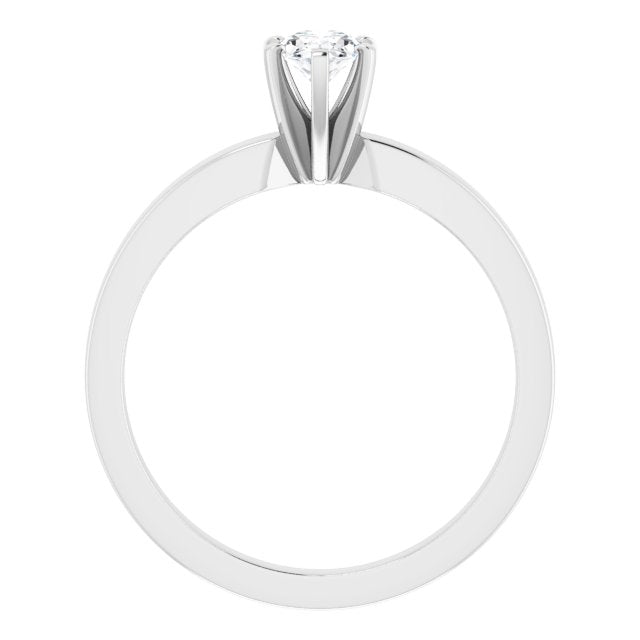 Anillo de Compromiso Ovalado Lab. 0.51 CT. Oro Blanco 14K