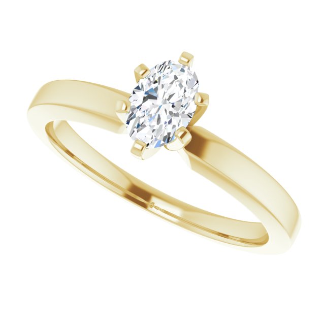 Anillo de Compromiso Ovalado  0.51 CT. Oro Amarillo 14K