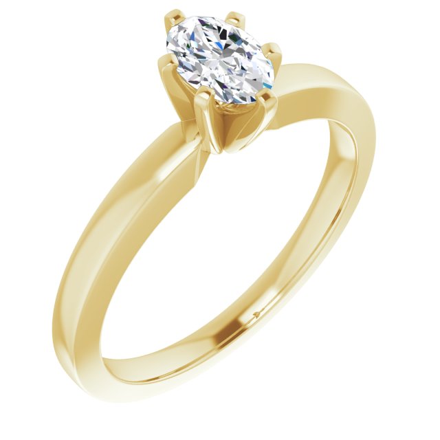 Anillo de Compromiso Ovalado  0.51 CT. Oro Amarillo 14K