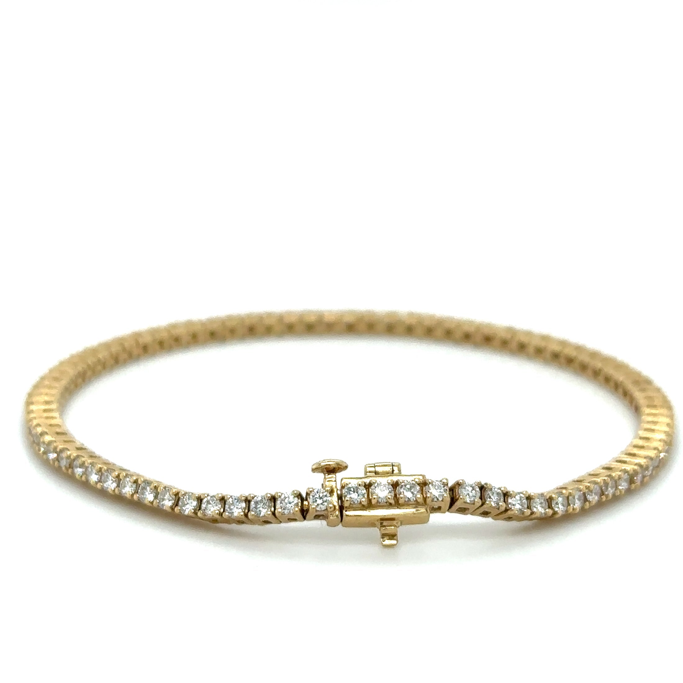 Pulsera Tennis de Diamante 2 CT. en Oro Amarillo de 14K