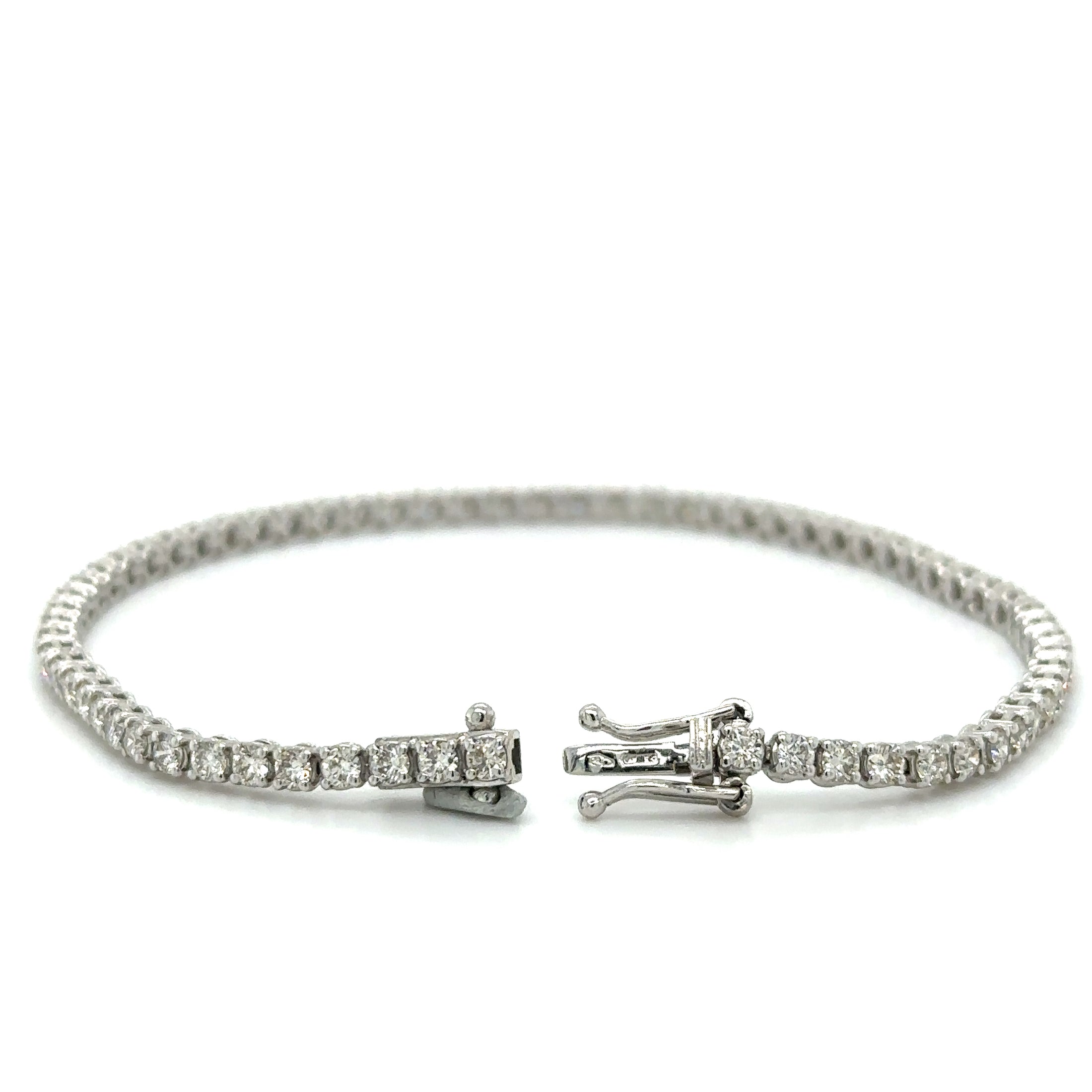 Pulsera Tennis de Diamante 2.86 CT. en Oro Blanco de 18K