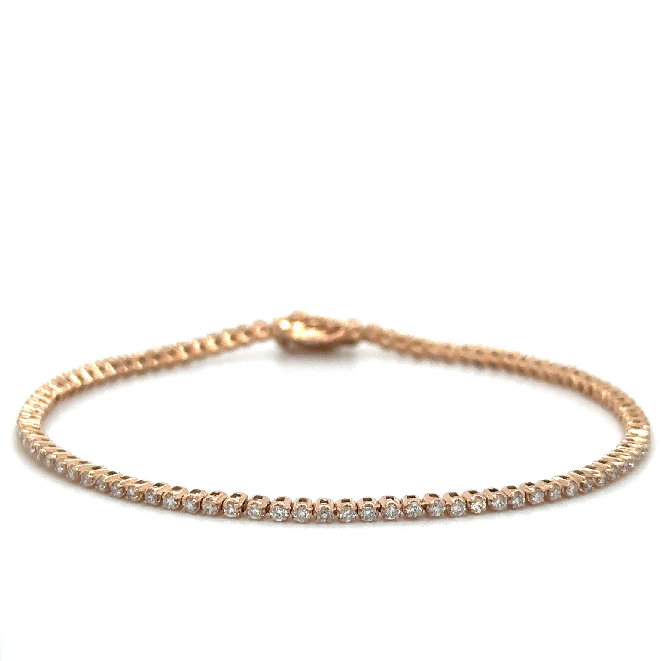 Pulsera Tennis de Diamante 1 CT. en Oro Rosa de 14K