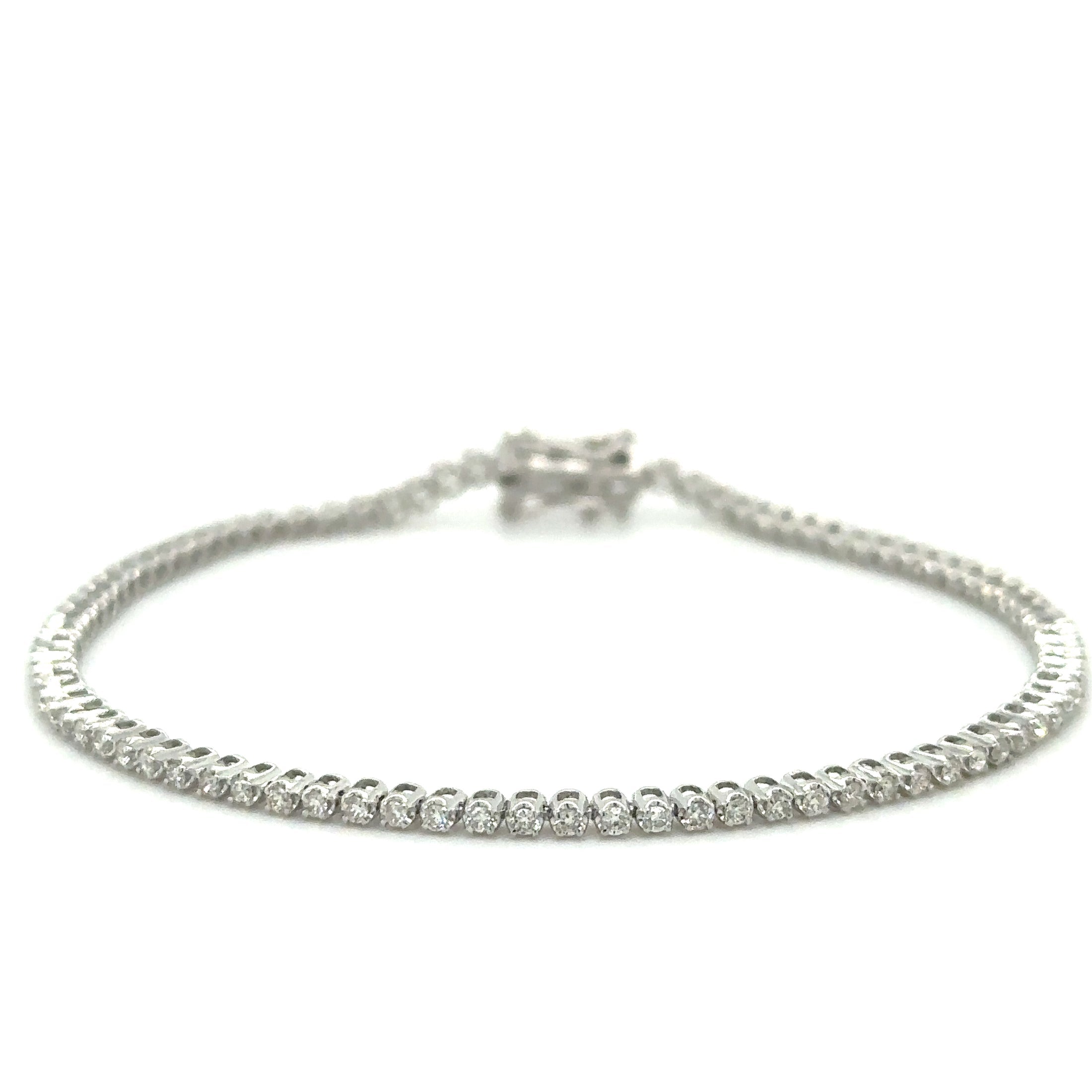 Pulsera Tennis de Diamante 1 CT. en Oro Blanco de 14K