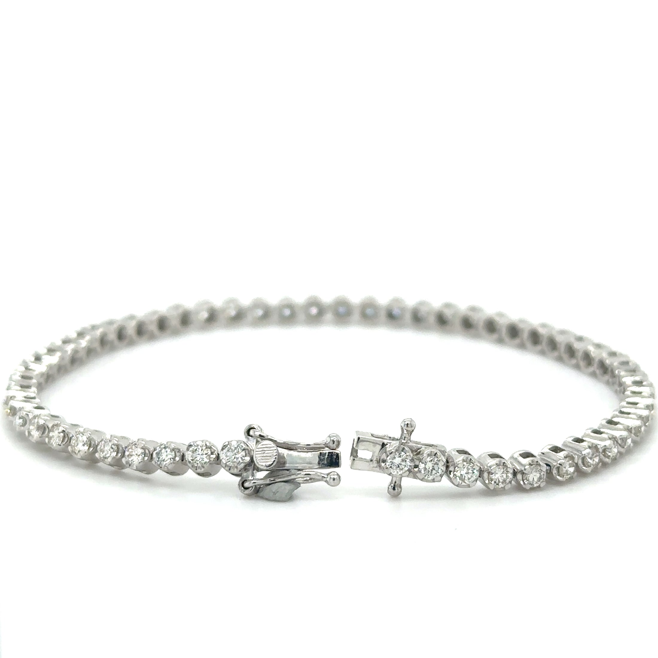 Pulsera Tennis de Diamante 2 CT. en Oro Blanco de 14K