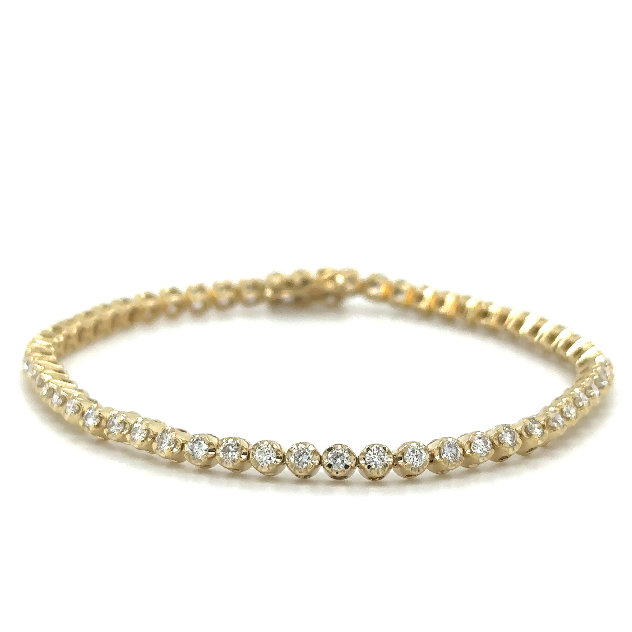 Brazalete De Tenis Con Diamantes En Oro Amarillo De 14K, 2,00 Tcw