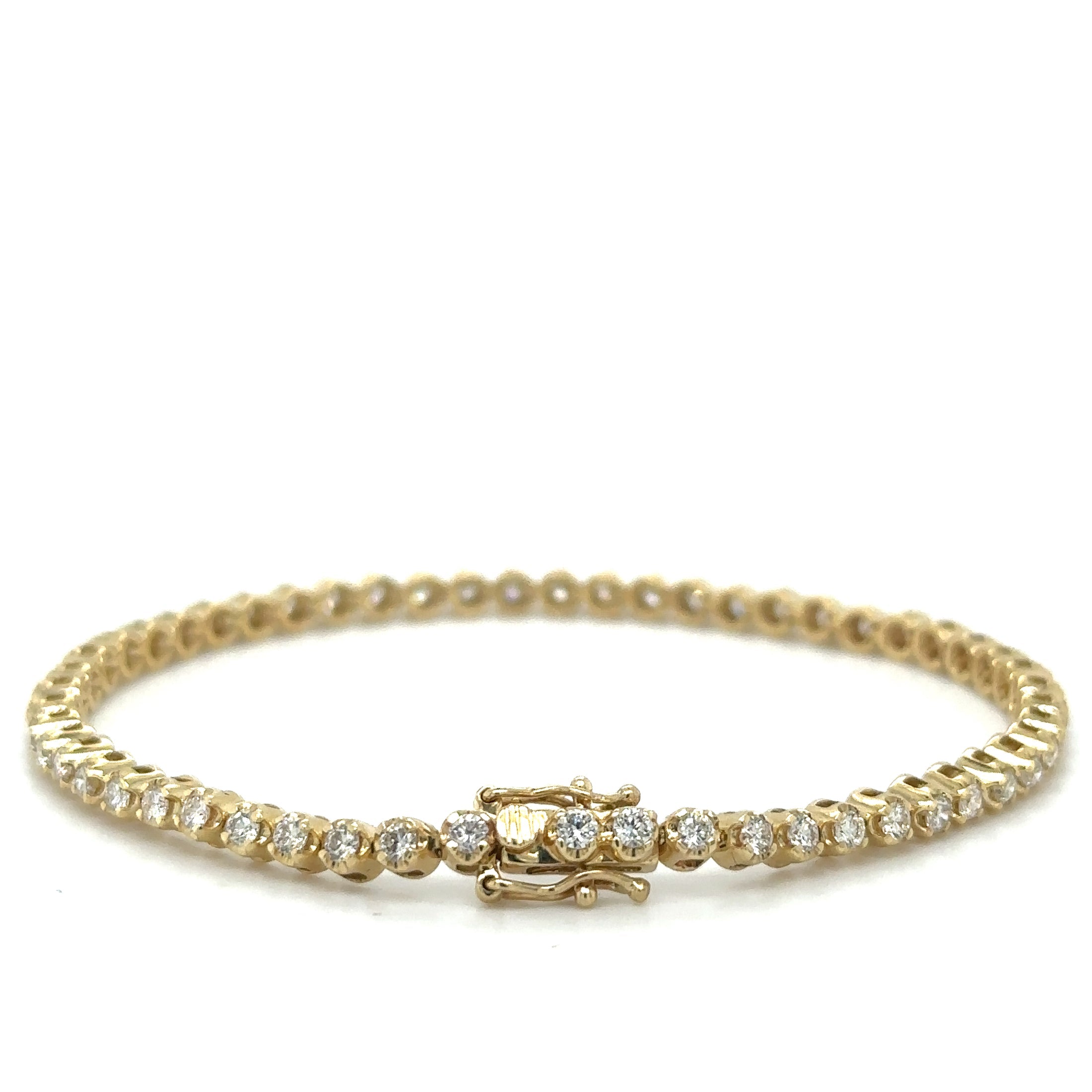 Brazalete De Tenis Con Diamantes En Oro Amarillo De 14K, 2,00 Tcw