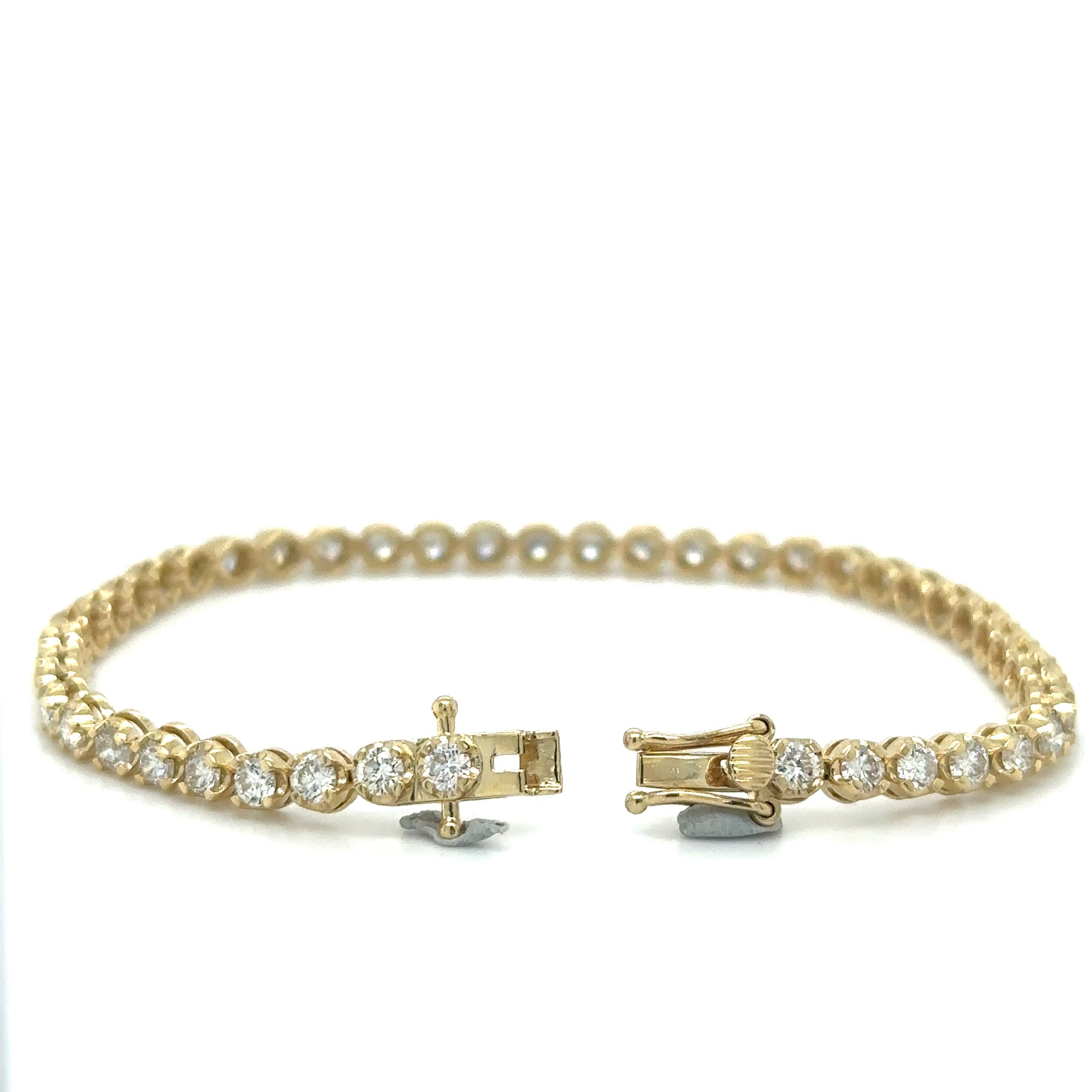 Pulsera Tennis de Diamante 3 CT. Oro Amarillo de 14K