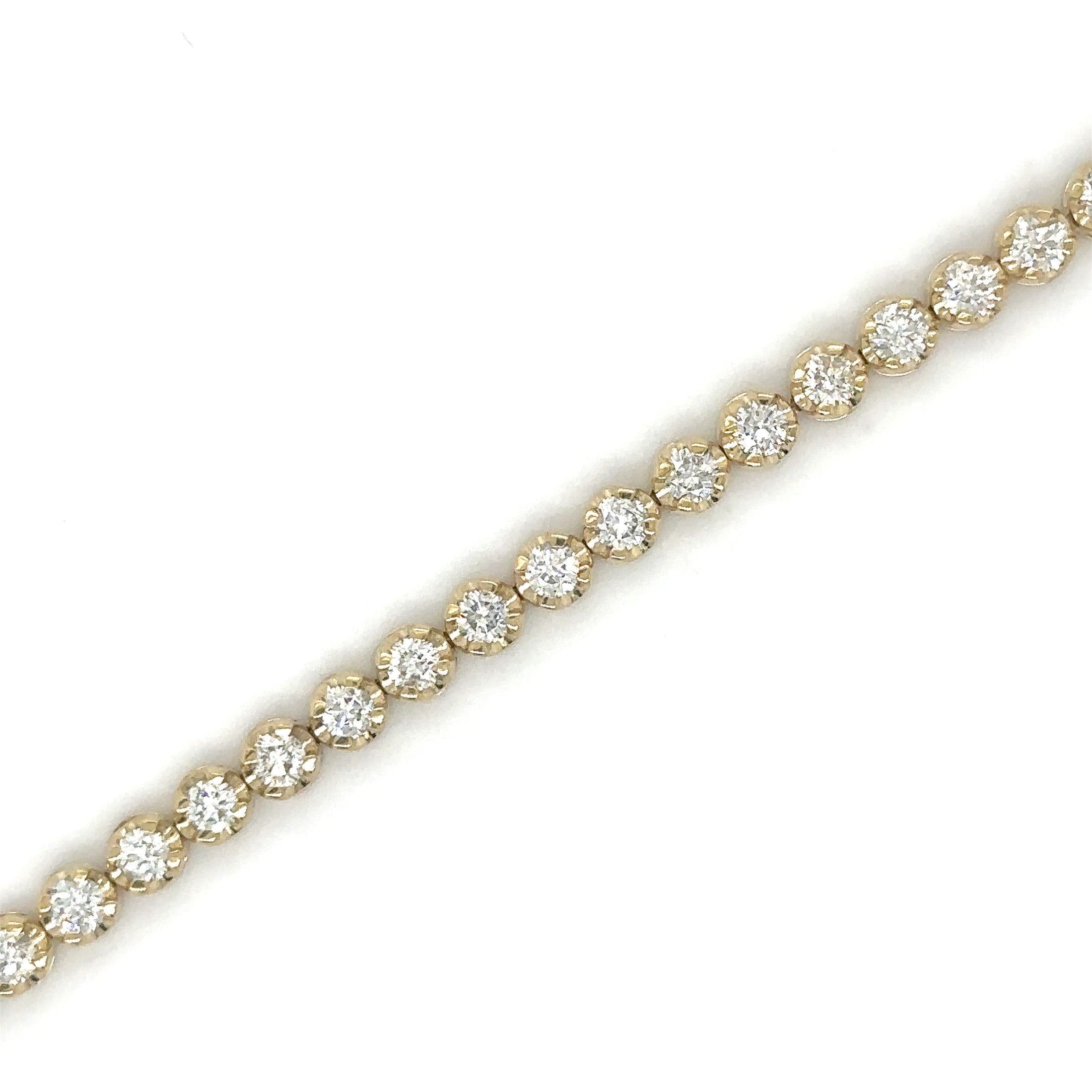 Pulsera Tennis de Diamante 3 CT. Oro Amarillo de 14K