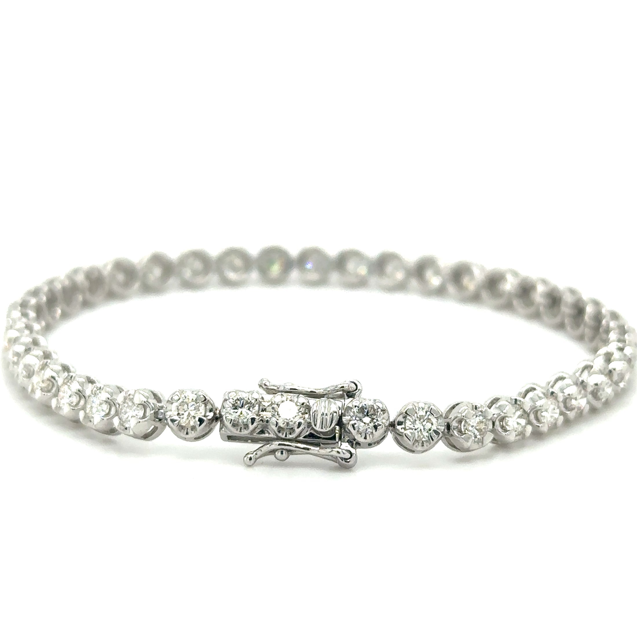 Pulsera Tennis de Diamante 3.63 CT. en Oro Blanco de 14K