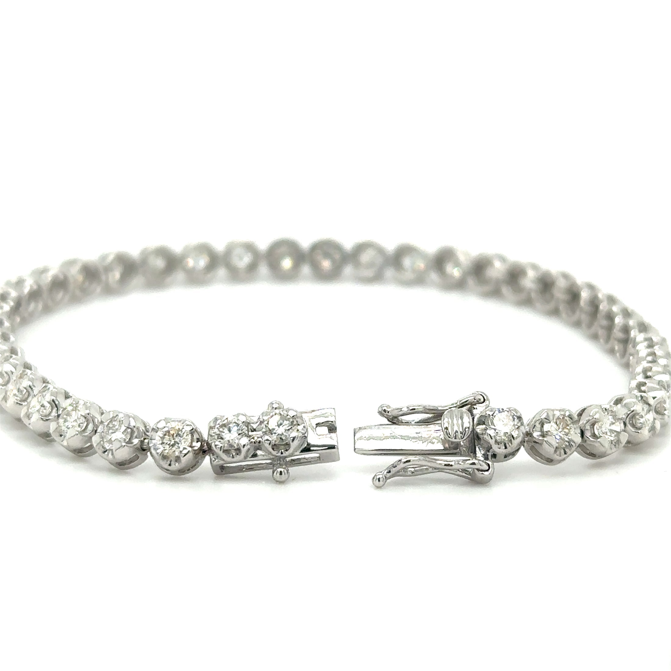 Pulsera Tennis de Diamante 3.63 CT. en Oro Blanco de 14K