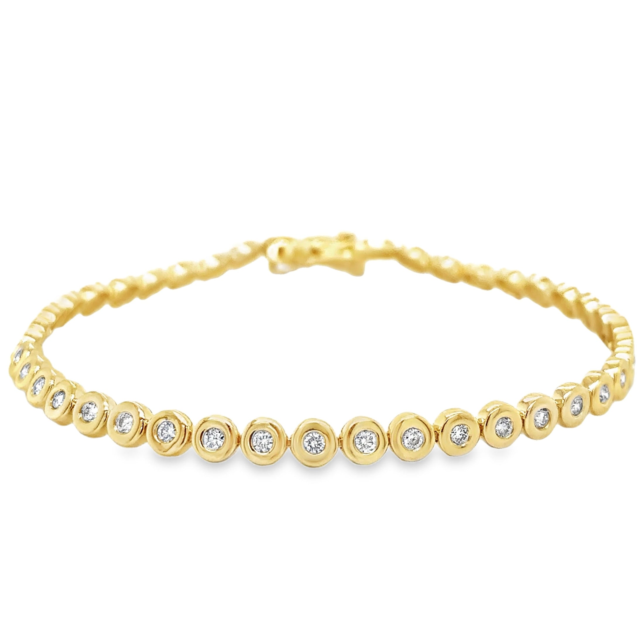 Brazalete De Tenis Con Bisel De Diamantes En Oro Amarillo De 14K, 1,01 Tcw