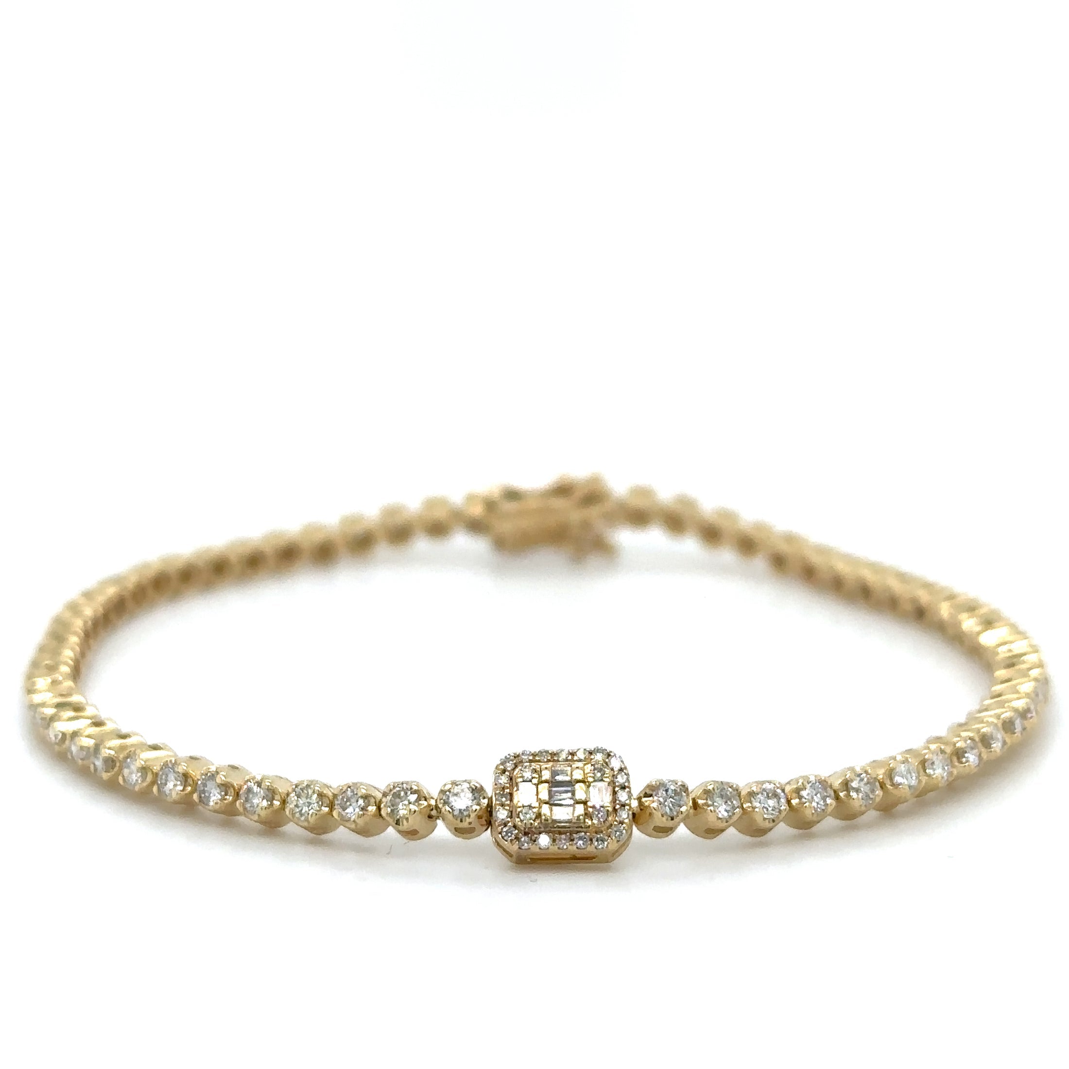 Pulsera Tennis de Diamante 1.87 CT. en Oro Amarillo de 14K