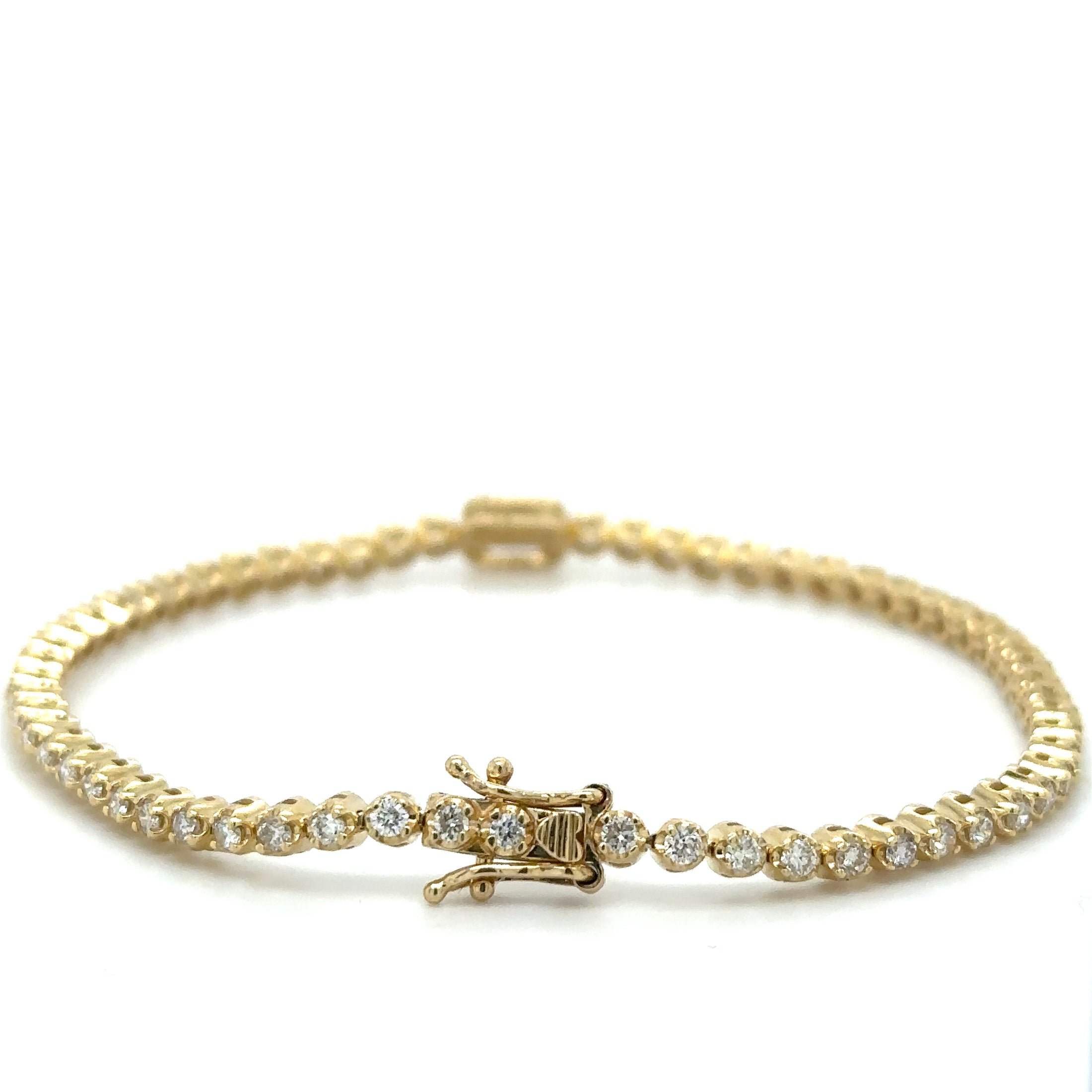 Pulsera Tennis de Diamante 1.87 CT. en Oro Amarillo de 14K