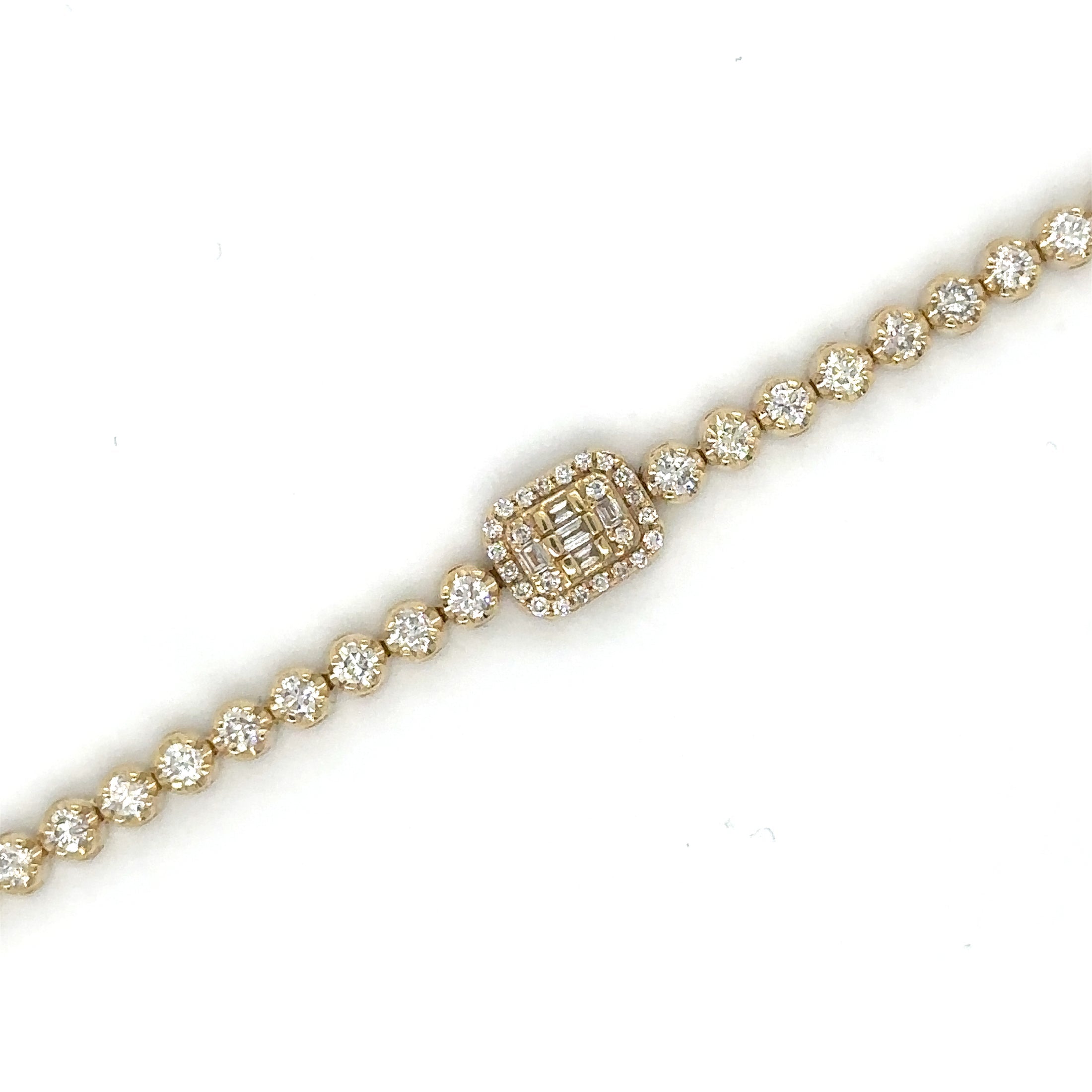 Pulsera Tennis de Diamante 1.87 CT. en Oro Amarillo de 14K