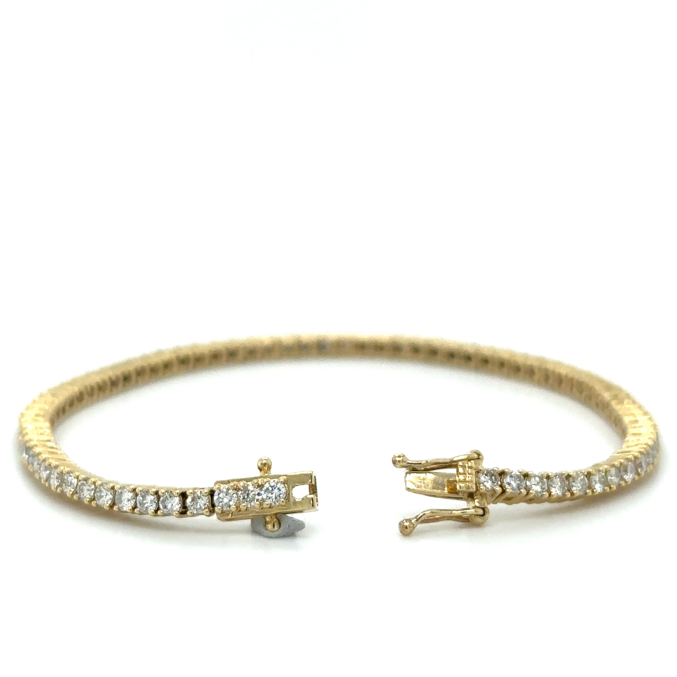 Pulsera Tennis de Diamante 3 CT. en Oro Amarillo de 14K