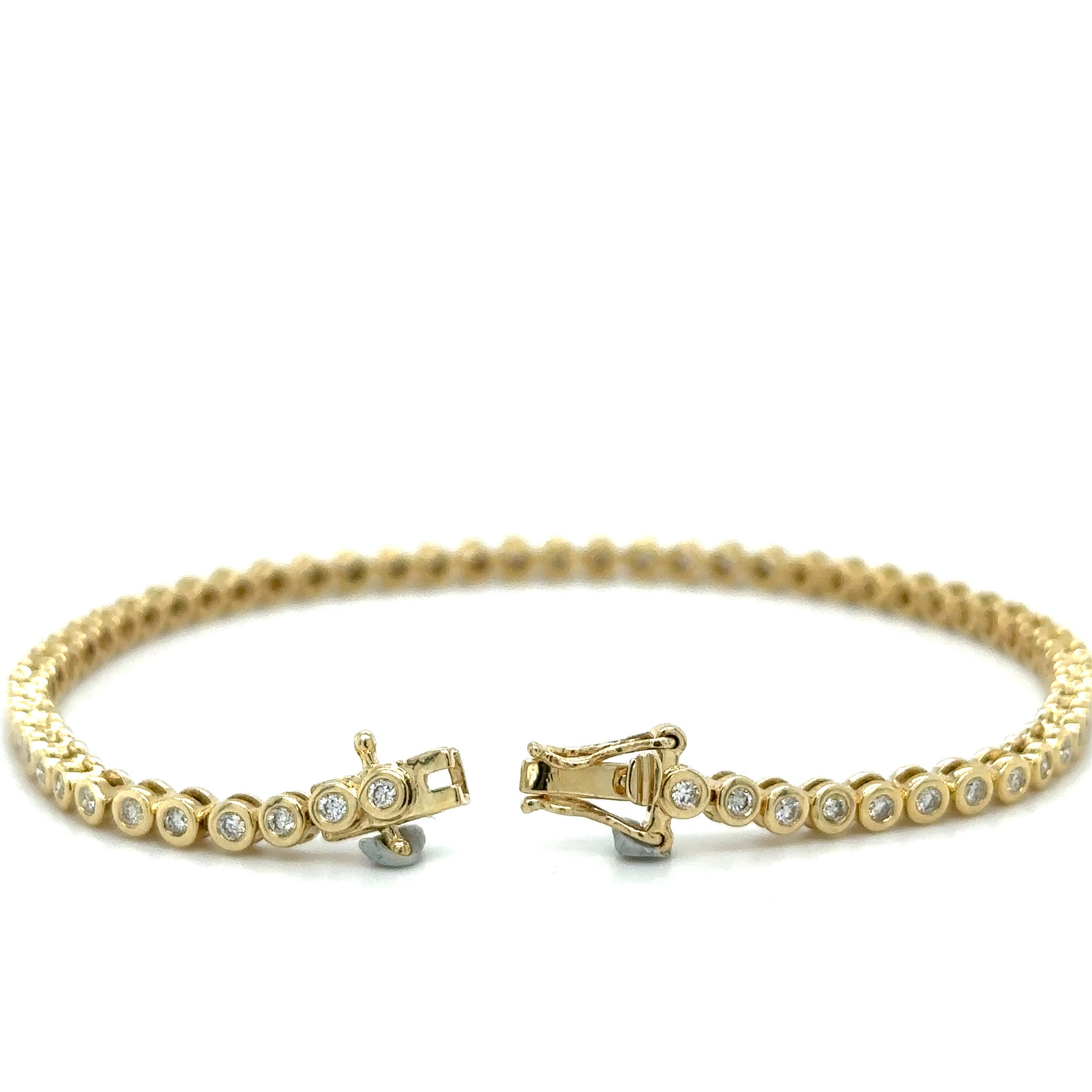 Pulsera Tennis Bisel de Diamante 1 CT. en Oro Amarillo de 14K