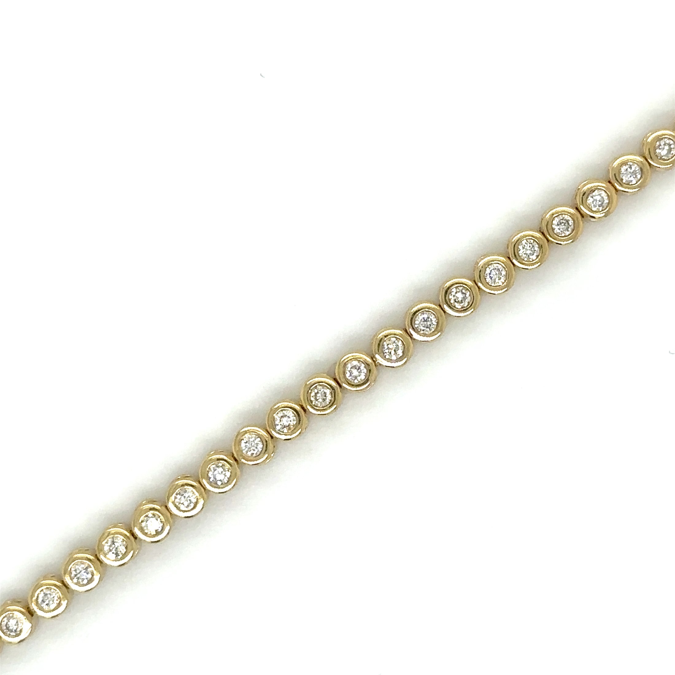 Pulsera Tennis Bisel de Diamante 1 CT. en Oro Amarillo de 14K