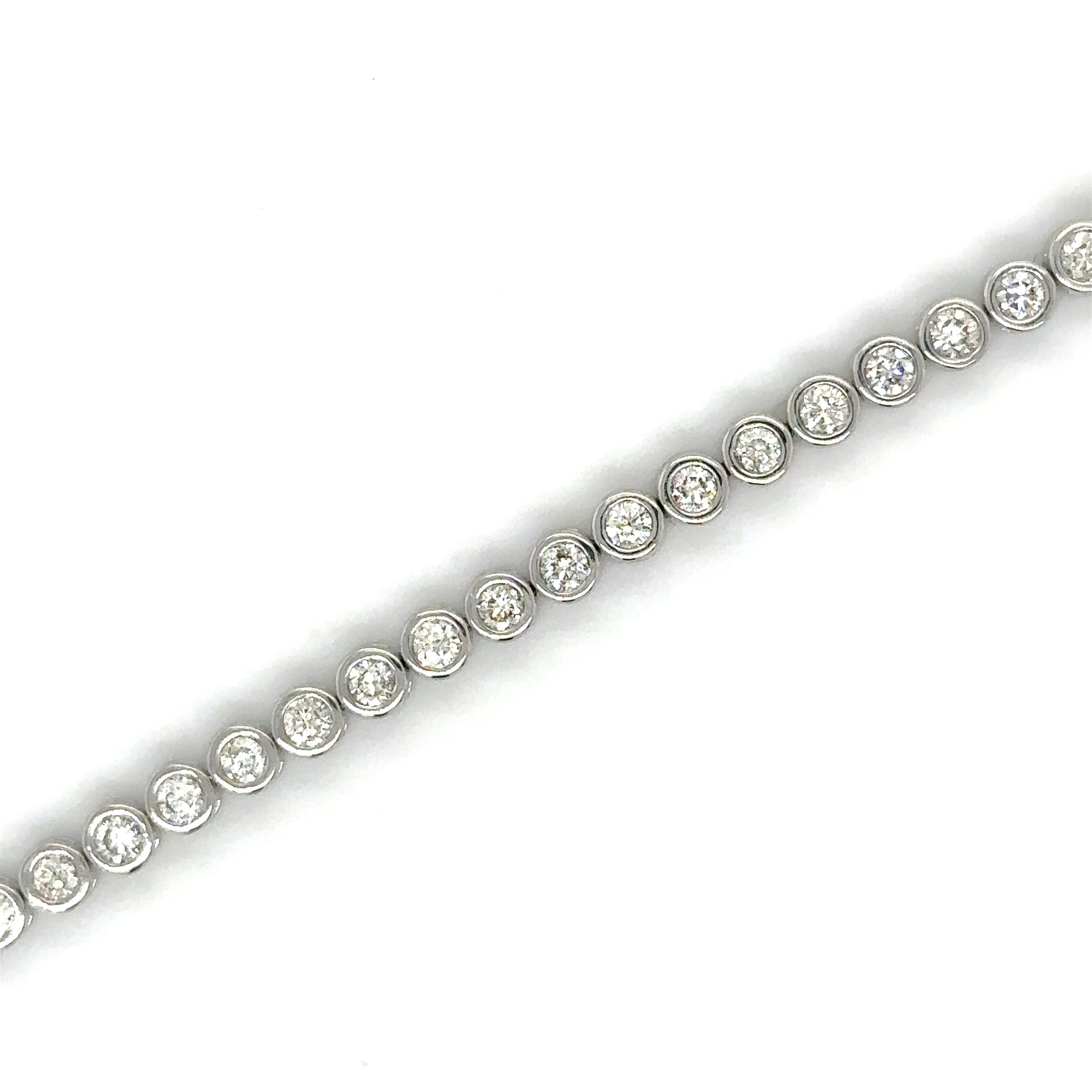 Pulsera Tennis Bisel de Diamante 2 CT. en Oro Blanco de 14K