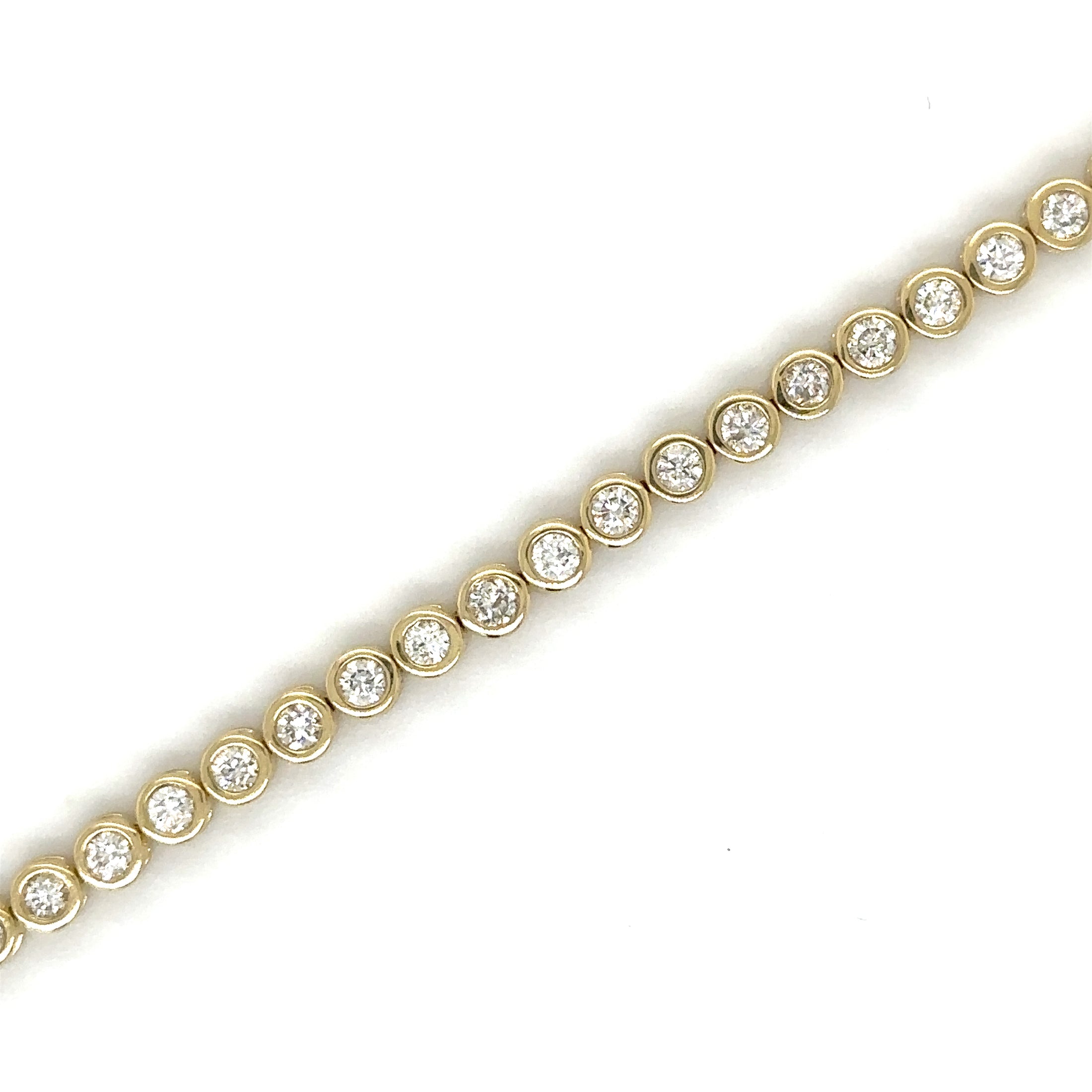 Pulsera Tennis Bisel de Diamante 2 CT. en Oro Amarillo de 14K