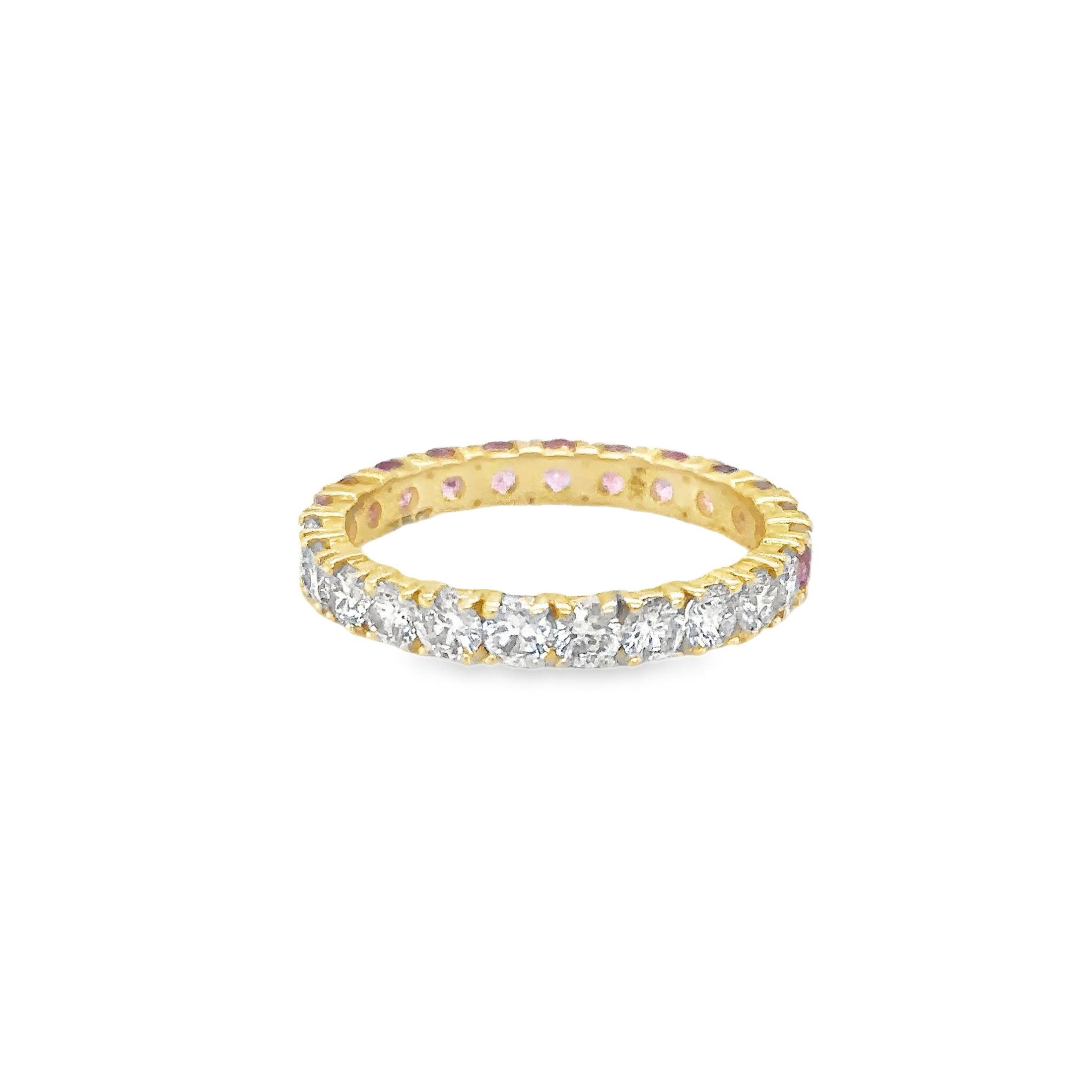 Anillo De Oro Amarillo De 14Kt Con Zafiro Rosa Y Diamantes, 2.27 CT