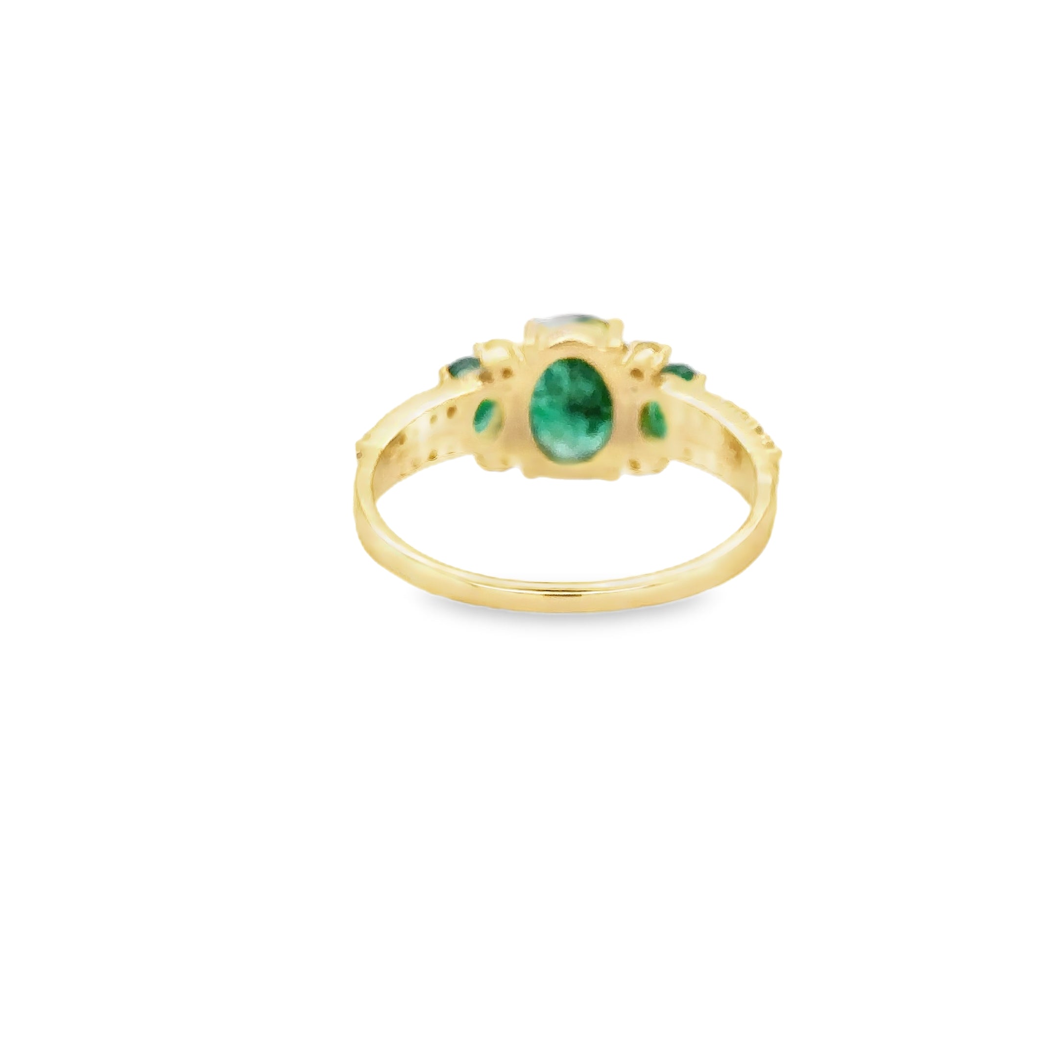 Anillo De Oro De 14Kt Con Esmeralda Y Diamantes, 1.62 CT