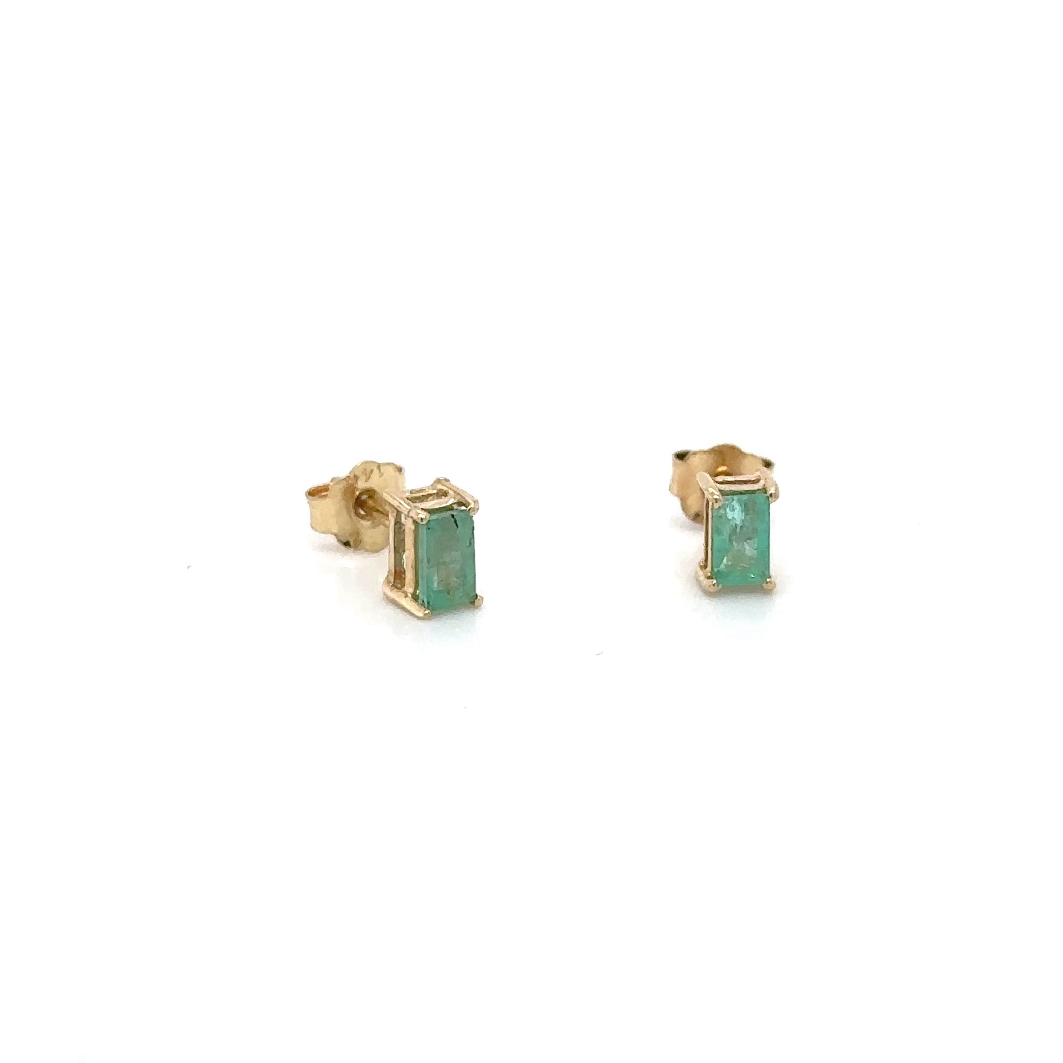 Pendientes De Esmeralda En Oro Amarillo De 14K, 1.00CT