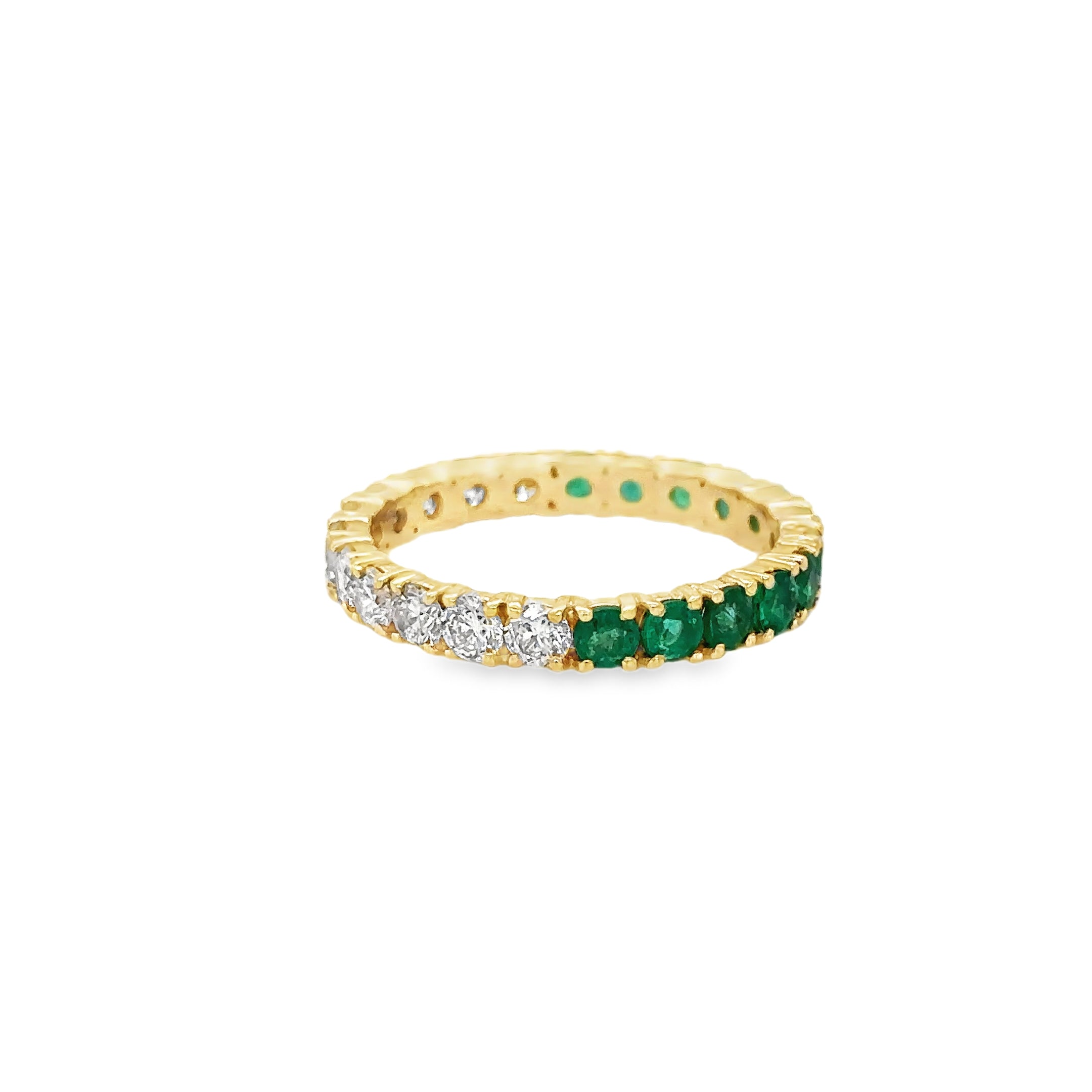 Anillo De Oro Amarillo De 14Kt Con Esmeralda Y Diamantes, 1.83 CT