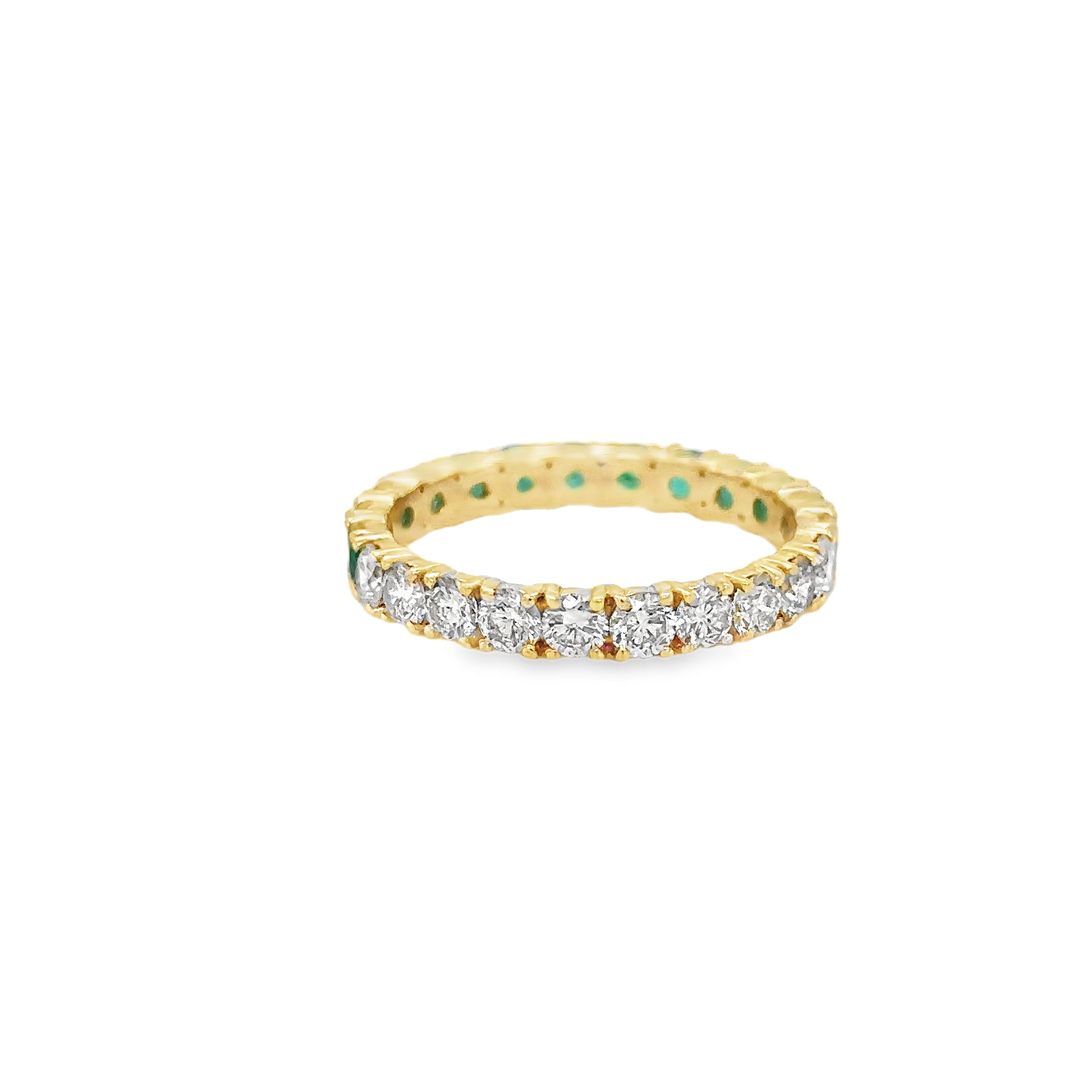 Anillo De Oro Amarillo De 14Kt Con Esmeralda Y Diamantes, 1.83 CT