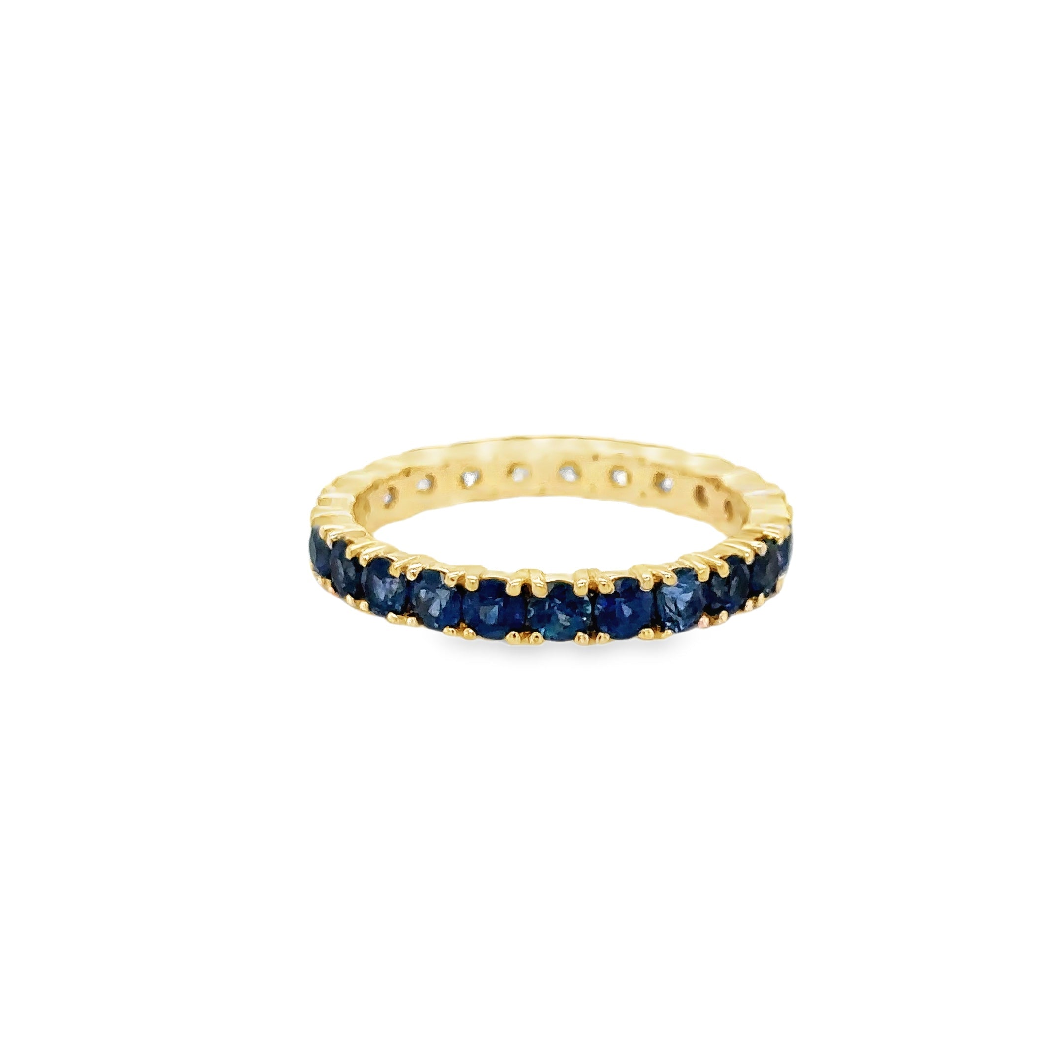 Anillo De Zafiro Y Diamantes En Oro Amarillo De 14Kt, 2.18 CT