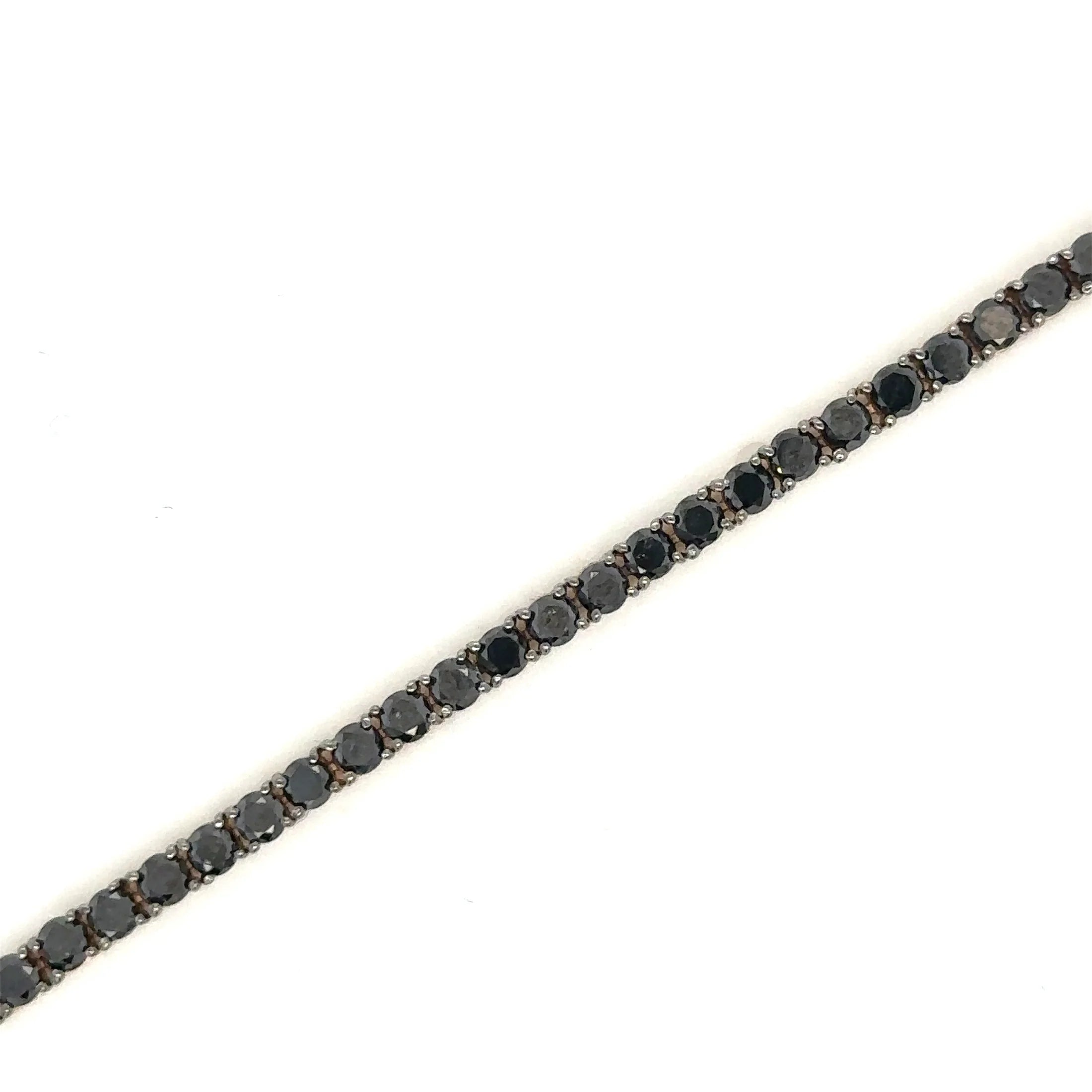 Pulsera Tennis de Diamante Negro 4.8 Ct.en Oro Amarillo de 14K