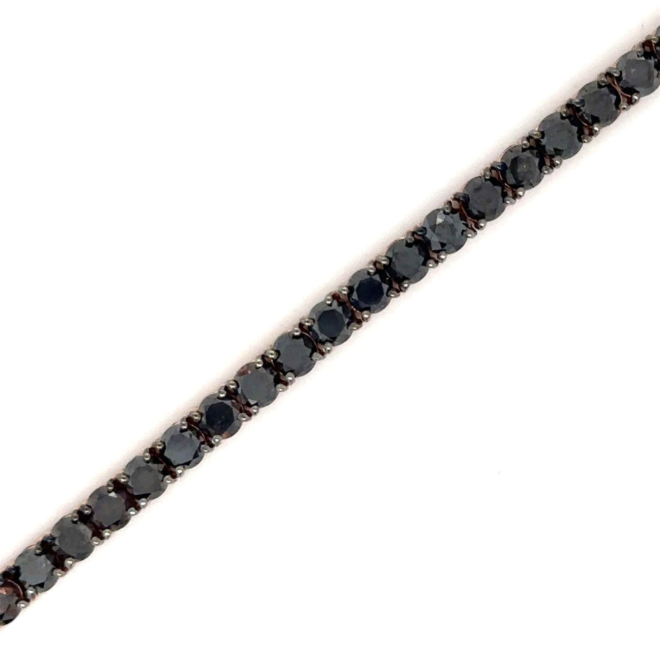 Pulsera Tennis de Diamante Negro 8.65 CT. en Oro Rosa de 14K