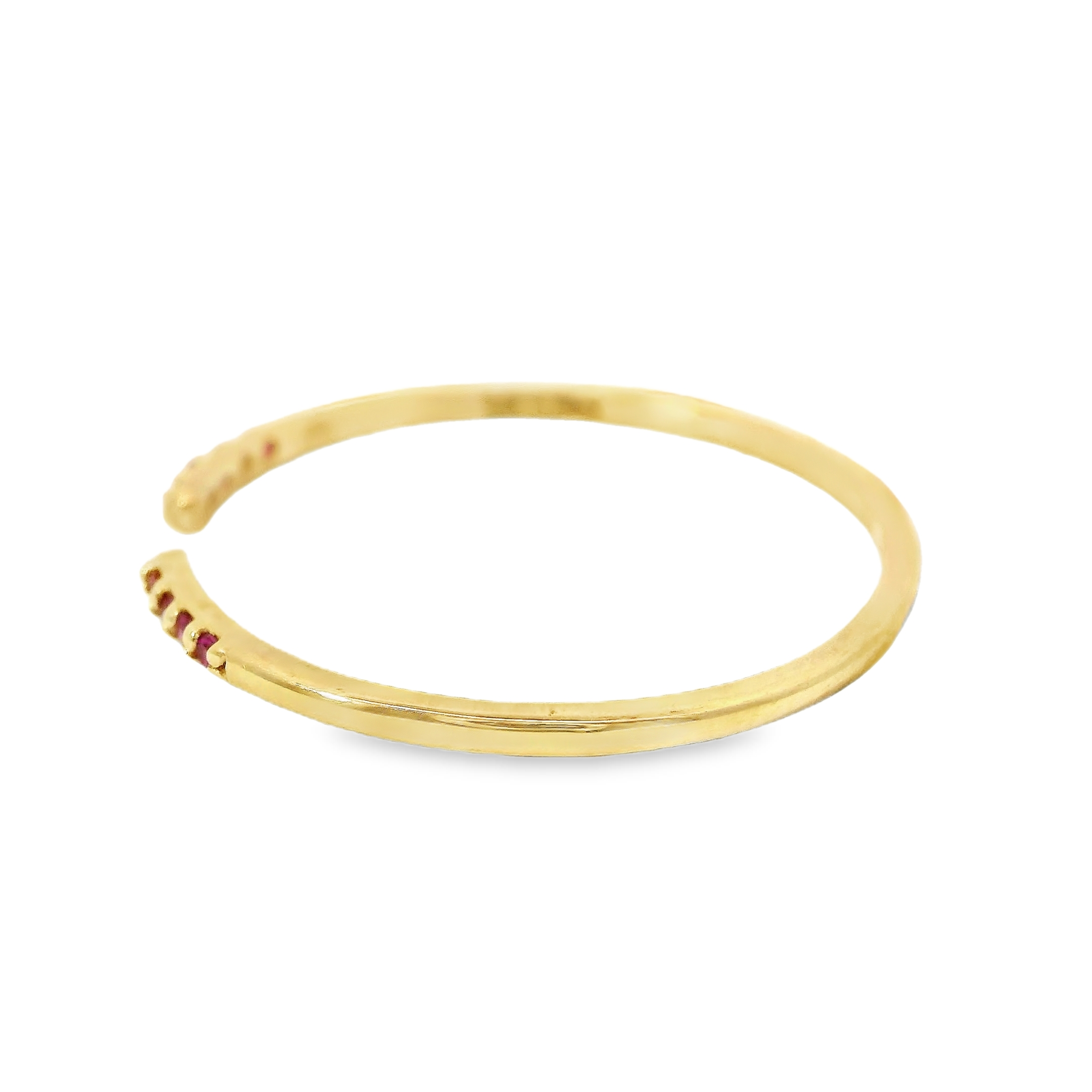 Anillo Rubí En Oro Amarillo De 14K, 0.04CT