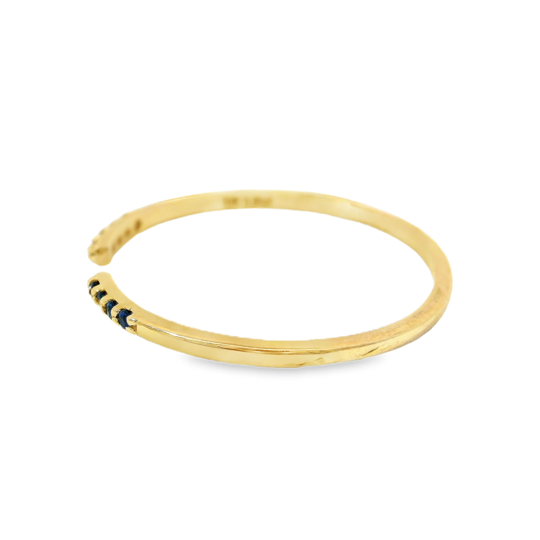 Anillo De Zafiro En Oro Amarillo De 14 K, 0.04CT