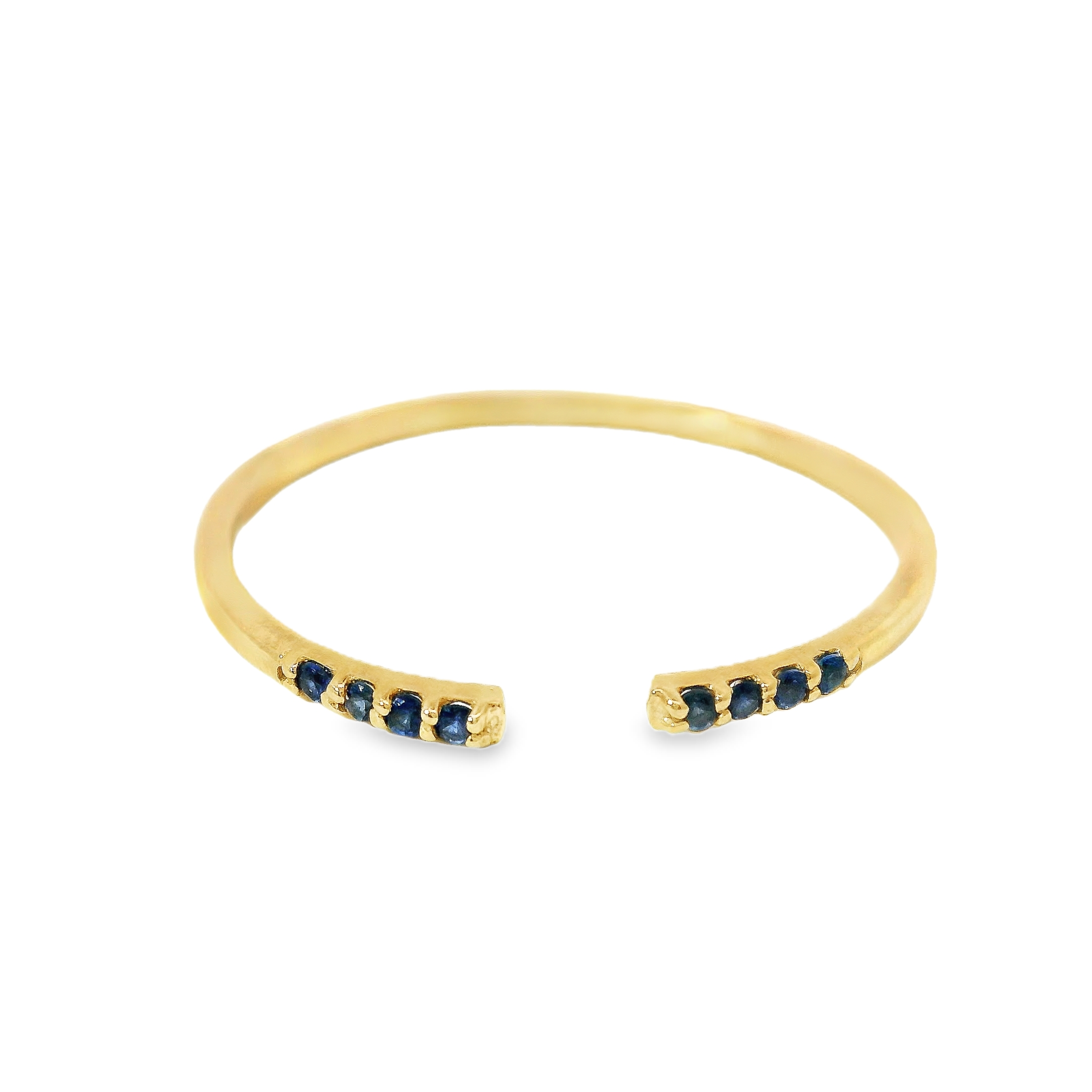 Anillo De Zafiro En Oro Amarillo De 14 K, 0.04CT