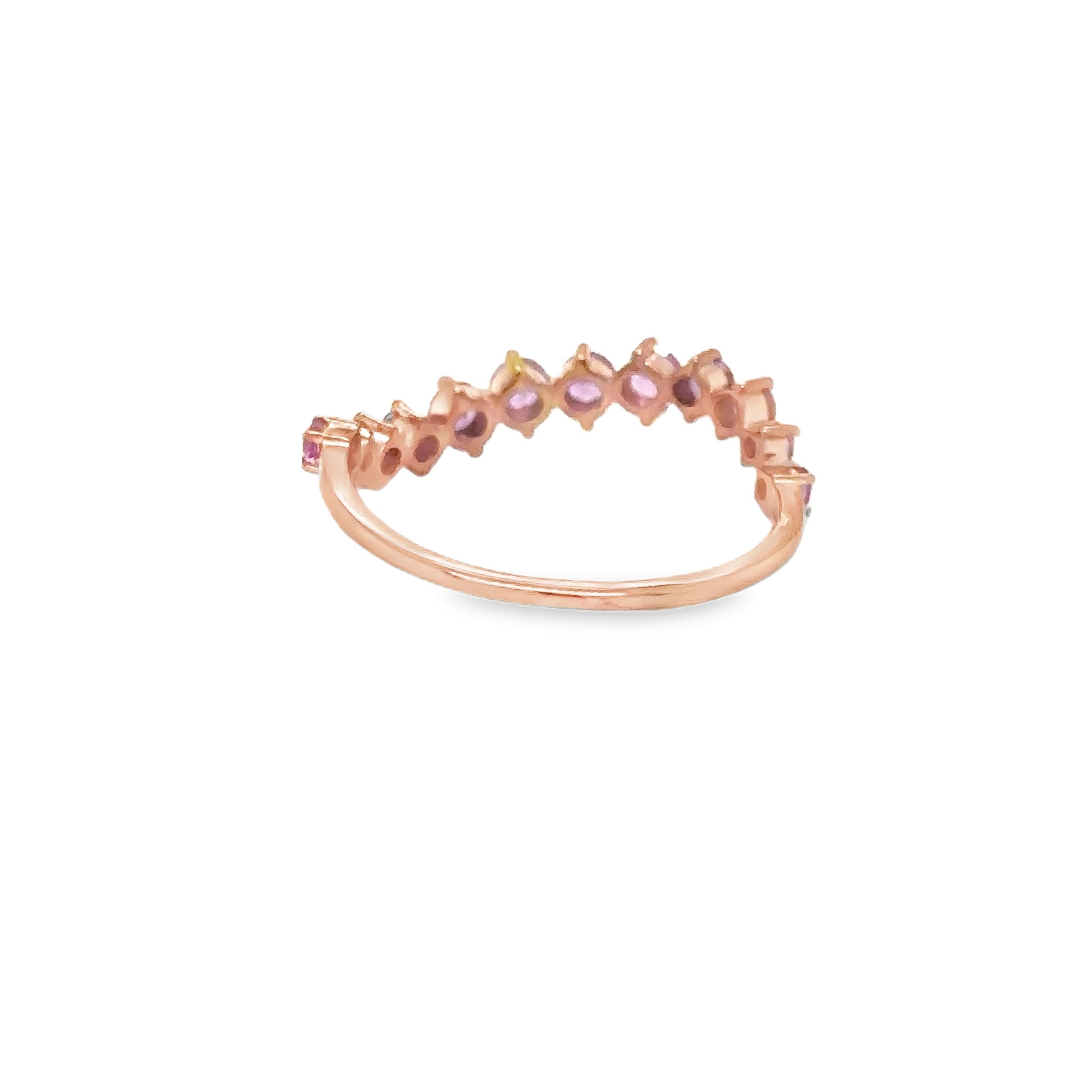 Anillo De Zafiro Rosa En Oro Rosa De 14K, 0.85CT