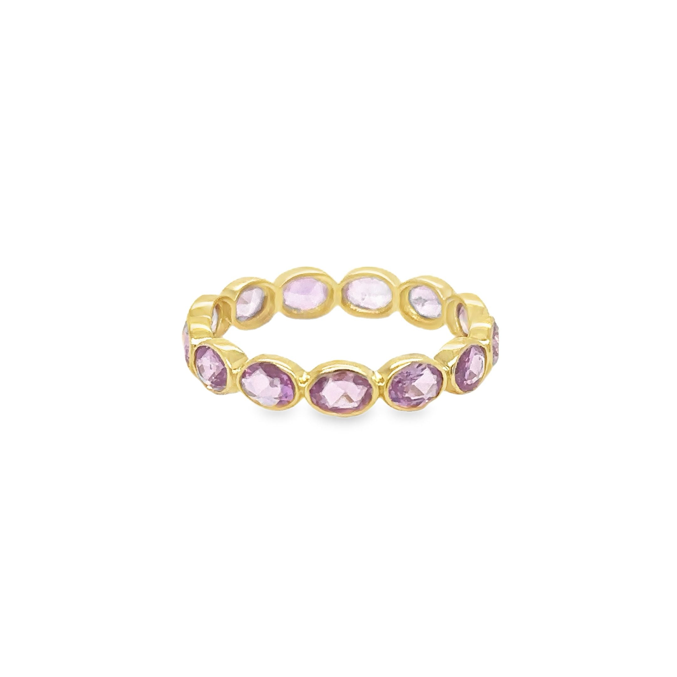 Anillo Oro Amarillo 18K Zafiro Rosa, 2.45CT