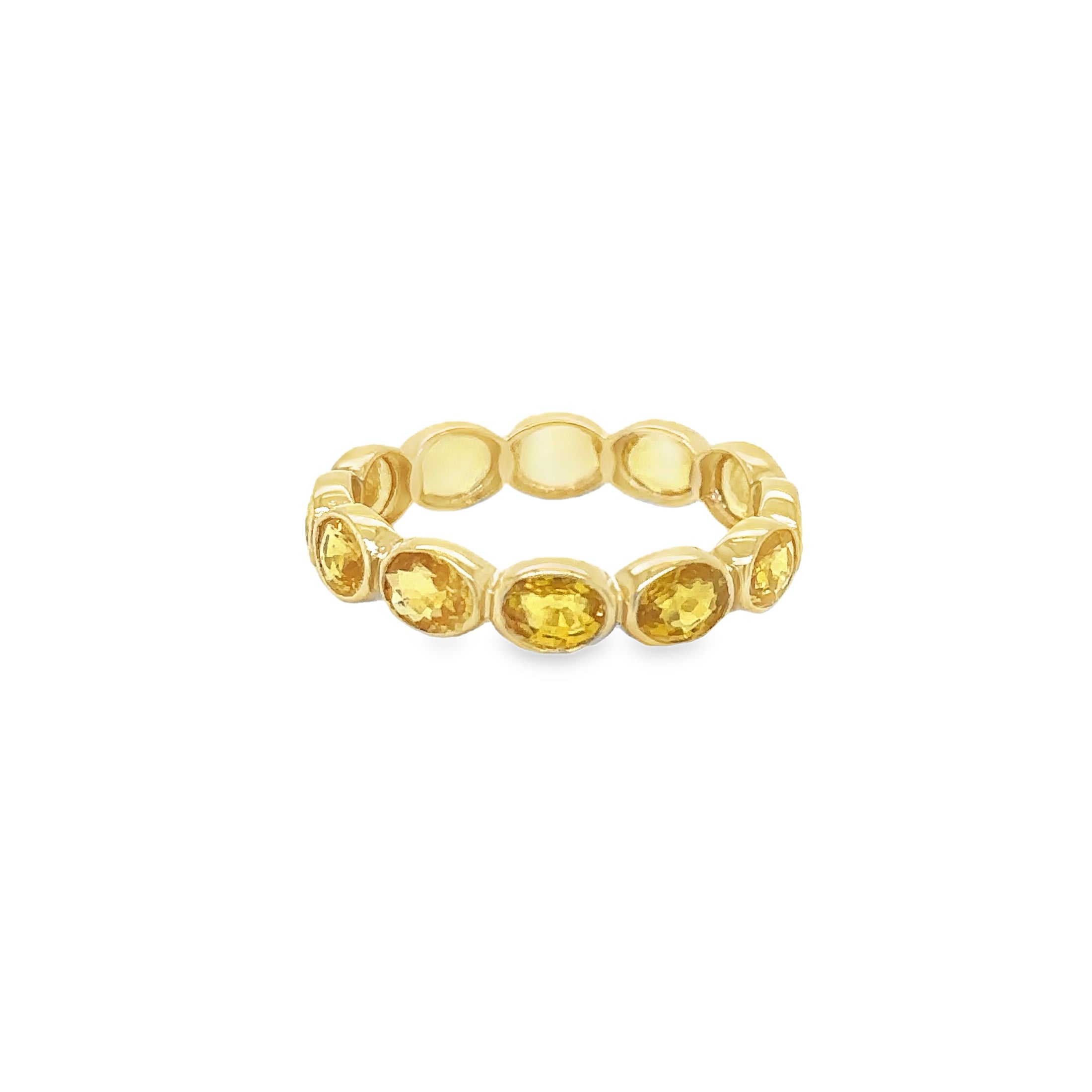 Anillo De Zafiro Amarillo En Oro Amarillo De 14K, 3.80CT