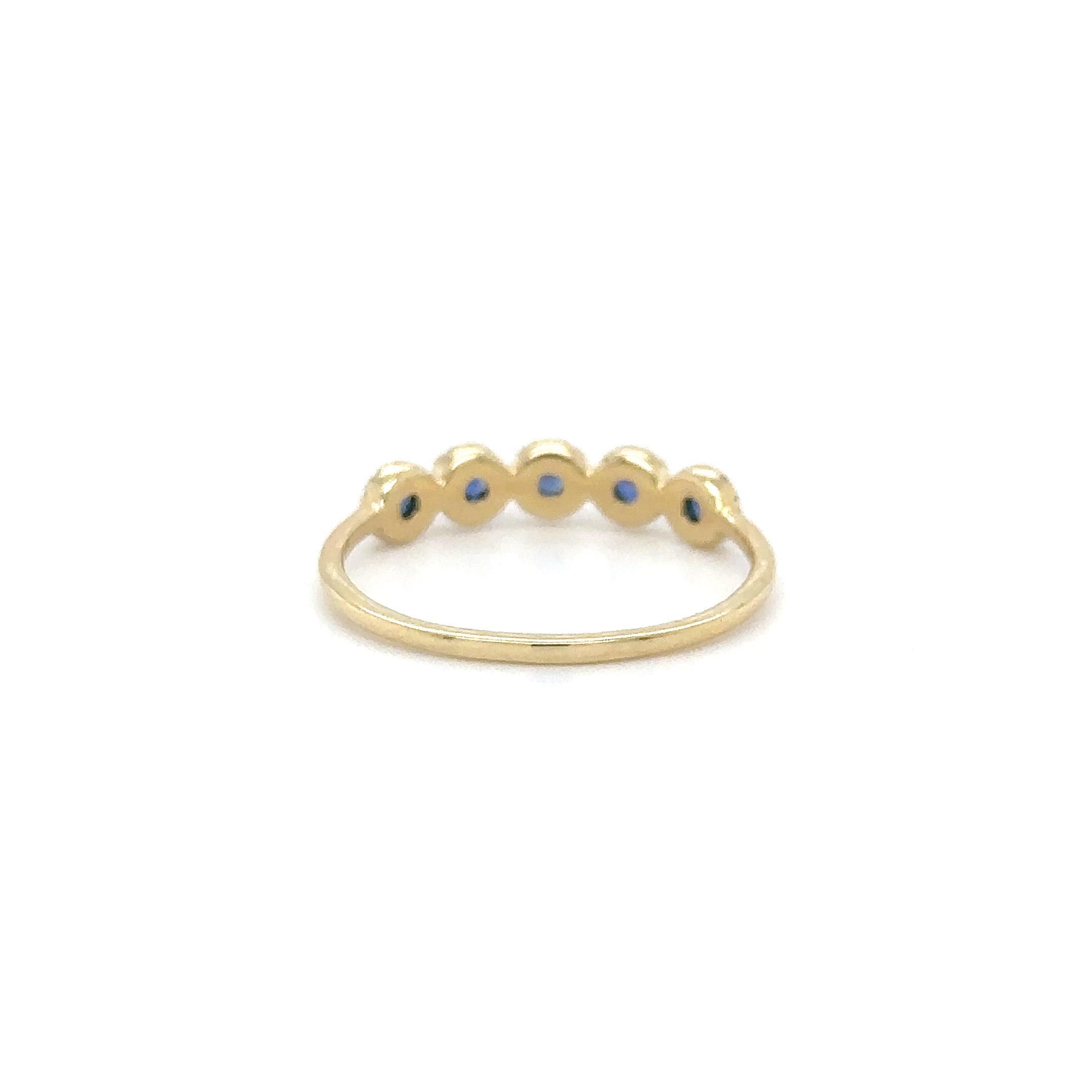 Anillo De Zafiro Y Diamantes En Oro Amarillo De 14Kt, 1.14 CT