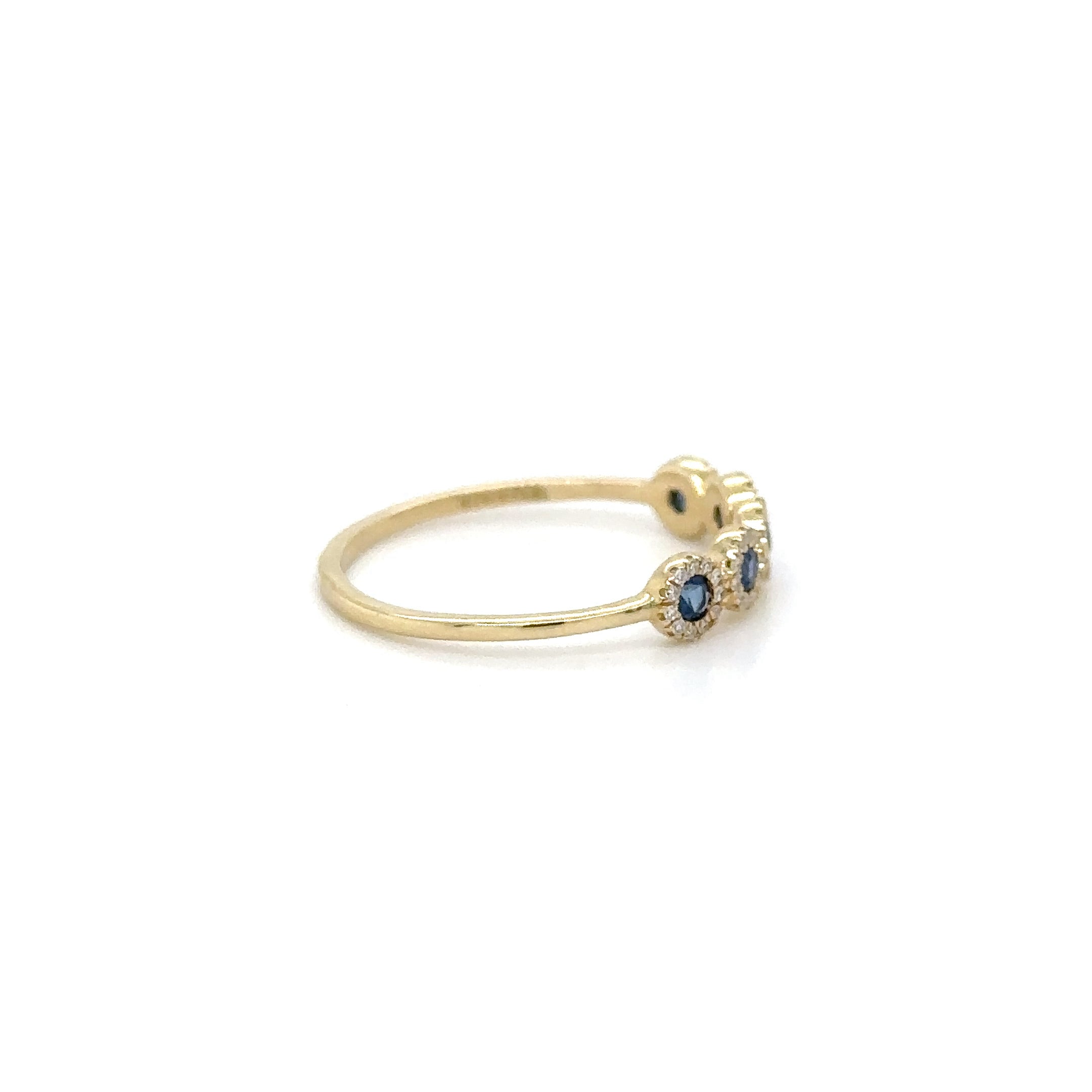 Anillo De Zafiro Y Diamantes En Oro Amarillo De 14Kt, 1.14 CT