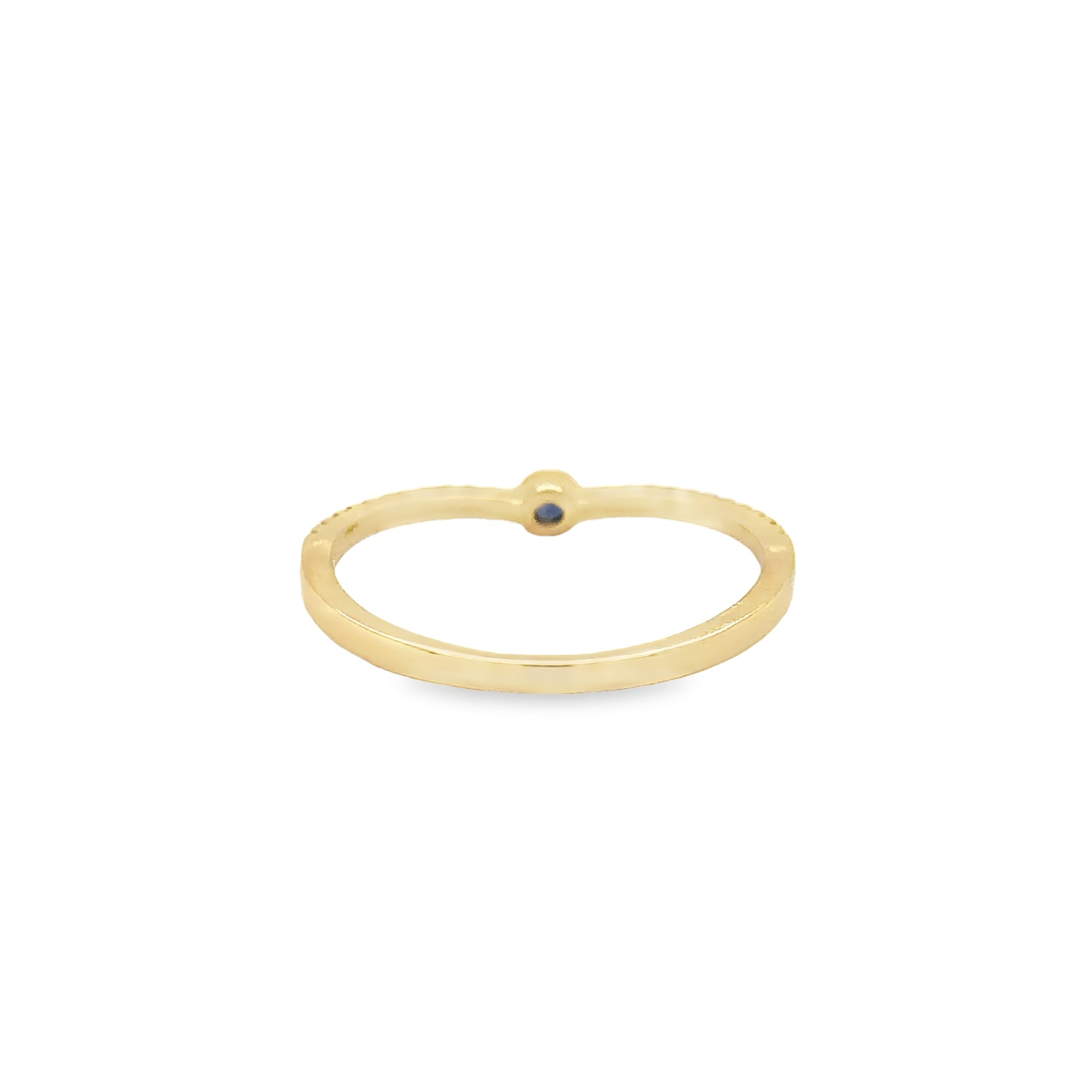 Anillo De Zafiro En Oro Amarillo De 14 Kt Con Diamantes, 0.19 CT