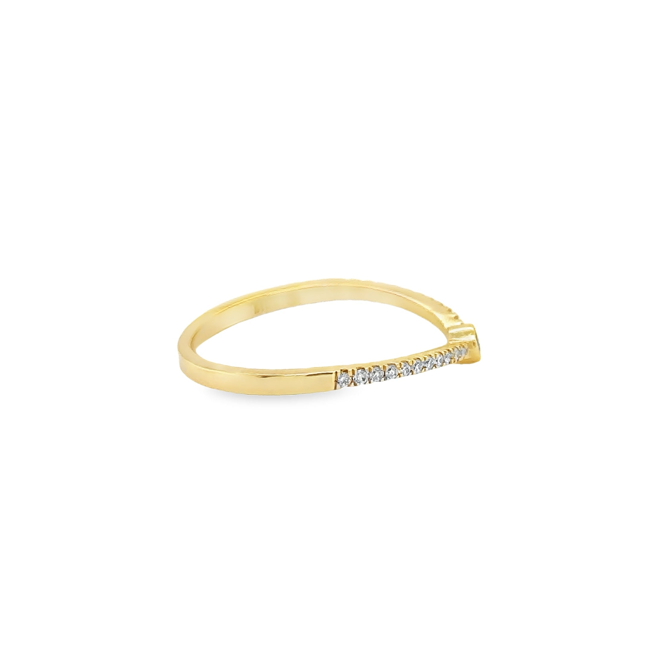 Anillo De Zafiro En Oro Amarillo De 14 Kt Con Diamantes, 0.19 CT